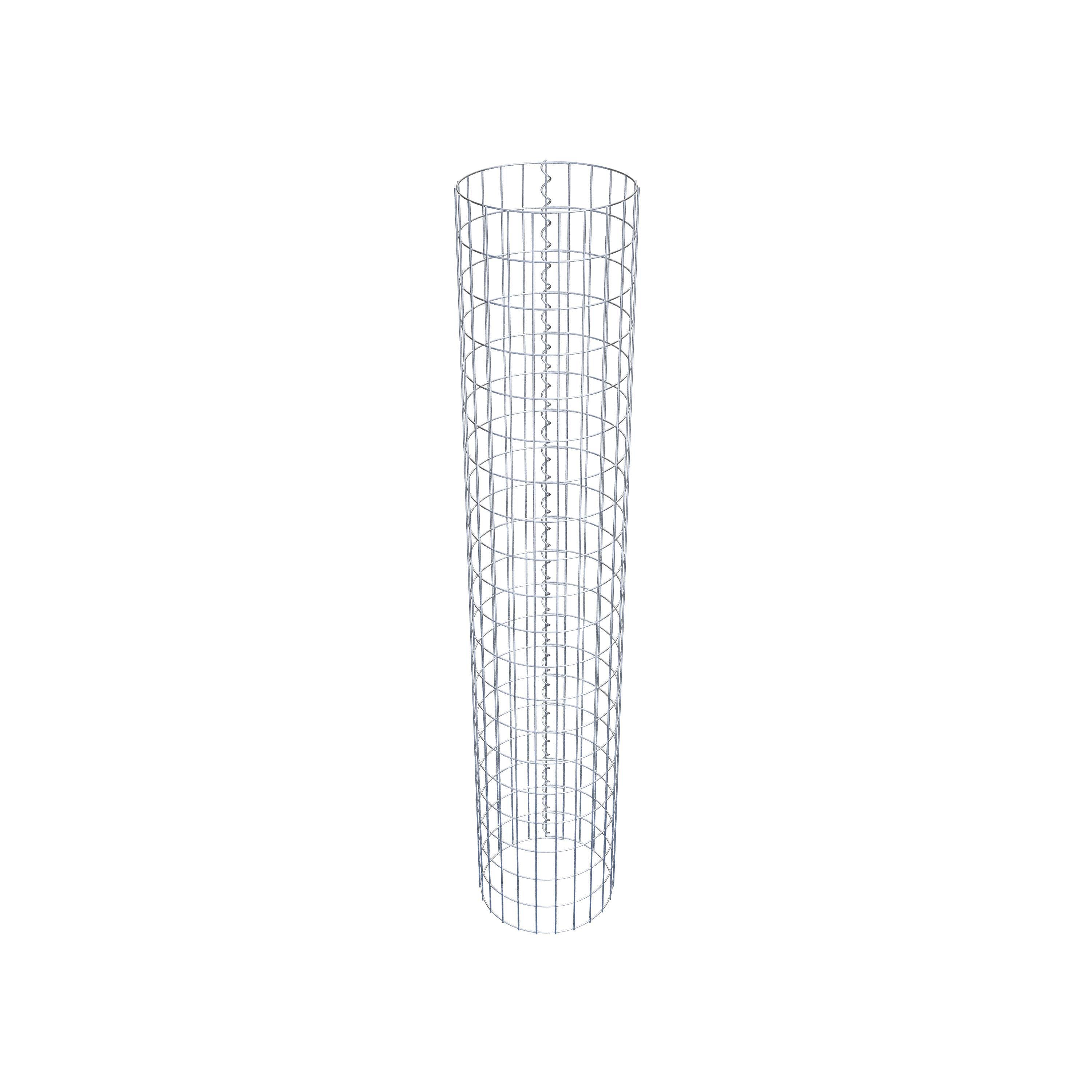 Gabion column around 37 cm diameter, 200 cm height, mesh size 5 cm x 10 cm