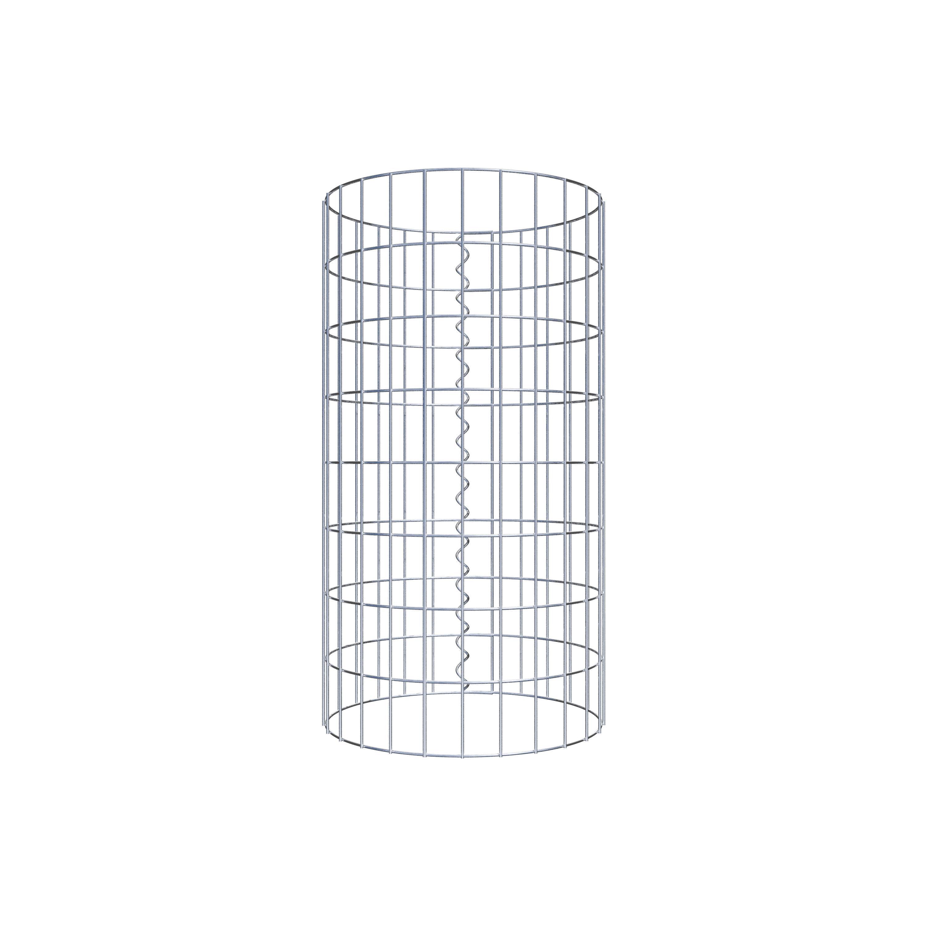 Gabion column around 42 cm diameter, 80 cm height, mesh size 5 cm x 10 cm