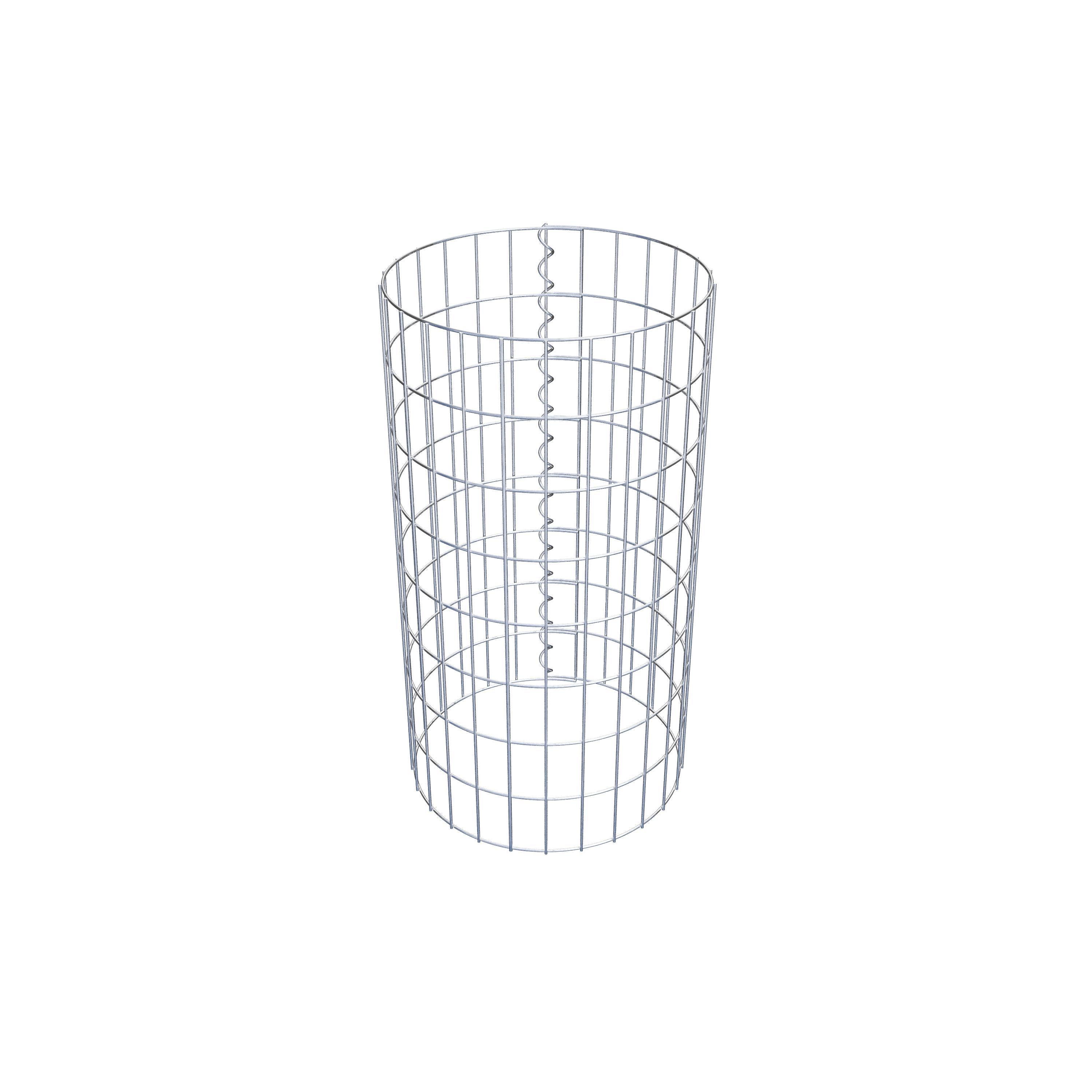 Gabion column around 42 cm diameter, 80 cm height, mesh size 5 cm x 10 cm