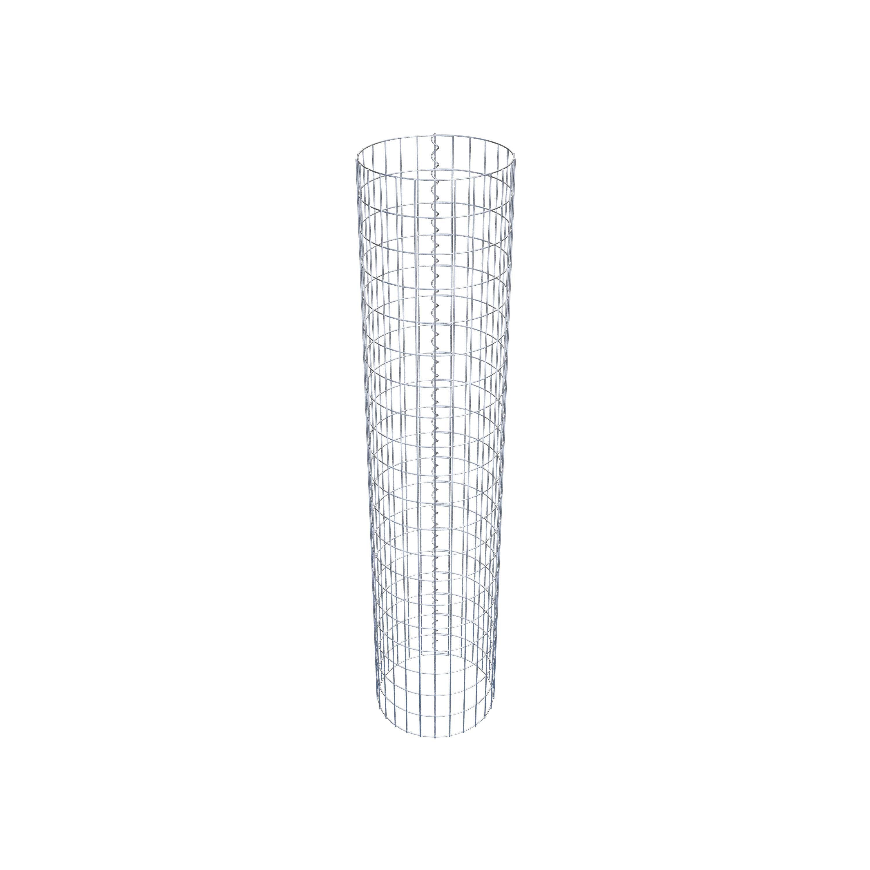 Gabion column around 42 cm diameter, 200 cm height, mesh size 5 cm x 10 cm