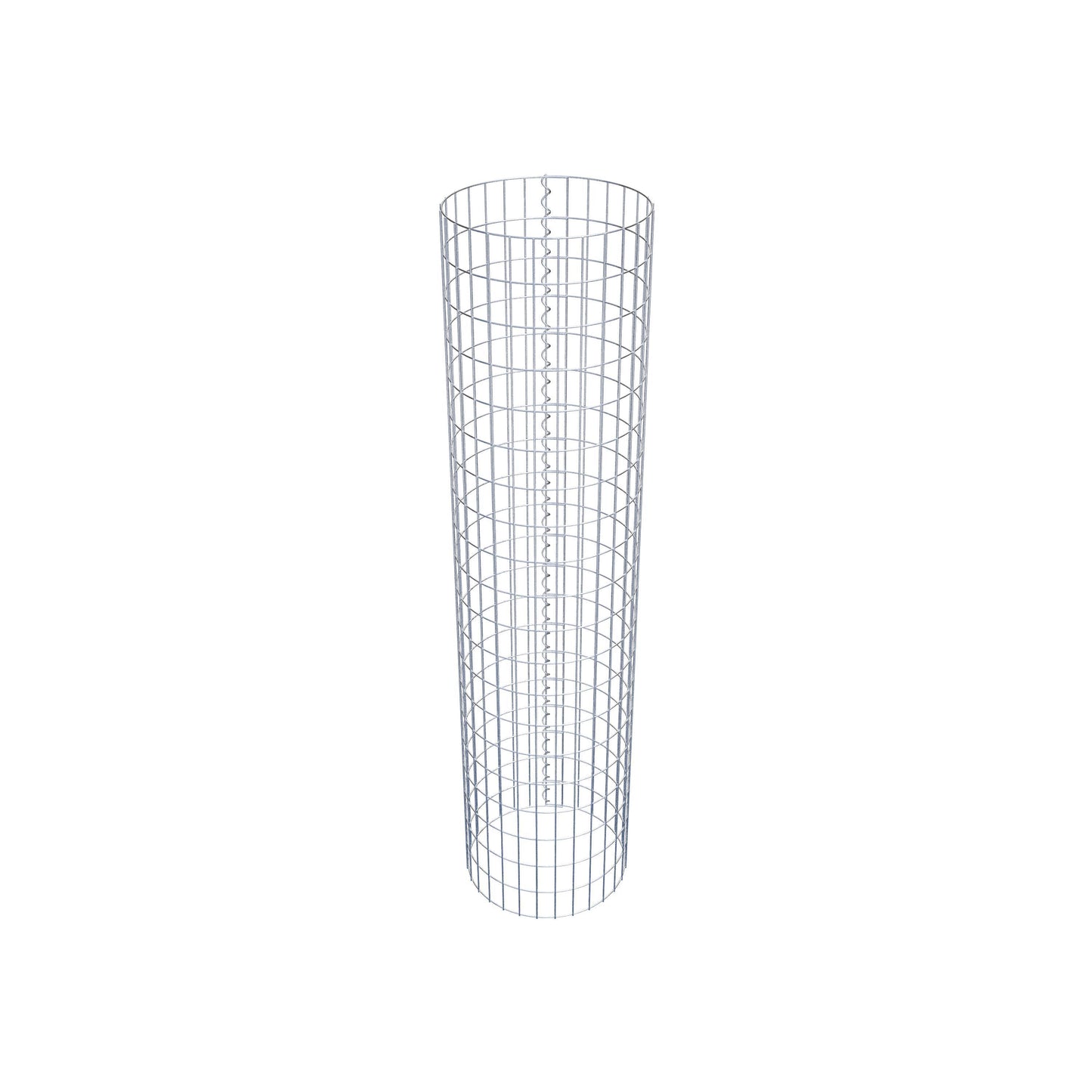 Gabion column around 47 cm diameter, 200 cm height, mesh size 5 cm x 10 cm