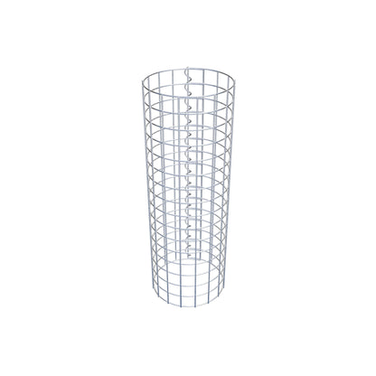 Gabion column around 27 cm diameter, 80 cm height, mesh size 5 cm x 5 cm