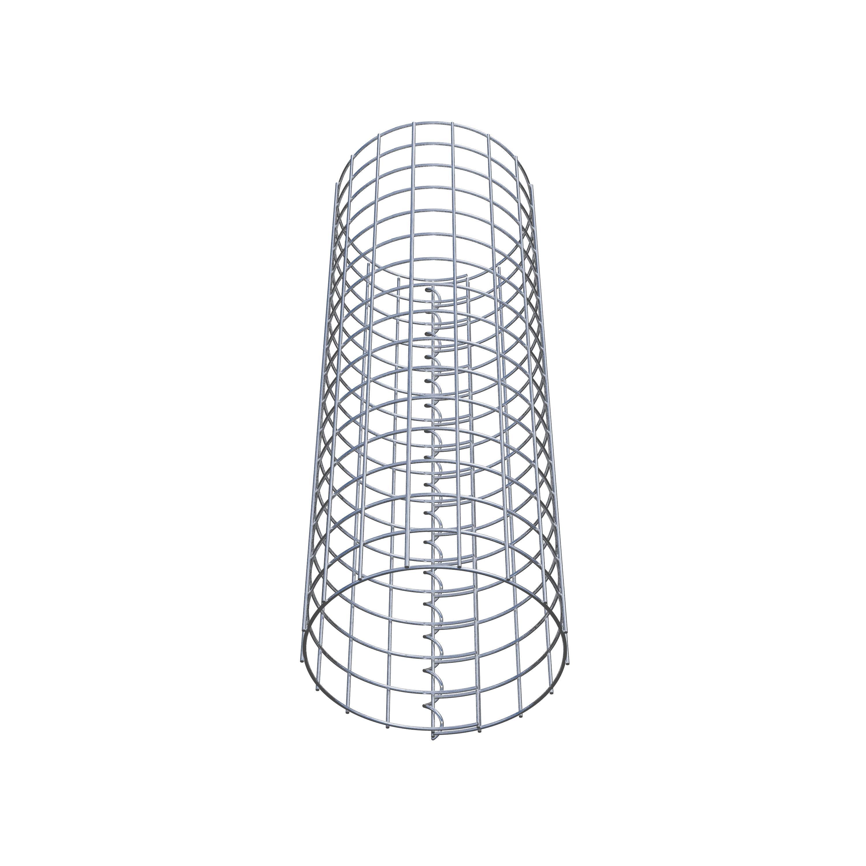 Gabion column around 27 cm diameter, 80 cm height, mesh size 5 cm x 5 cm