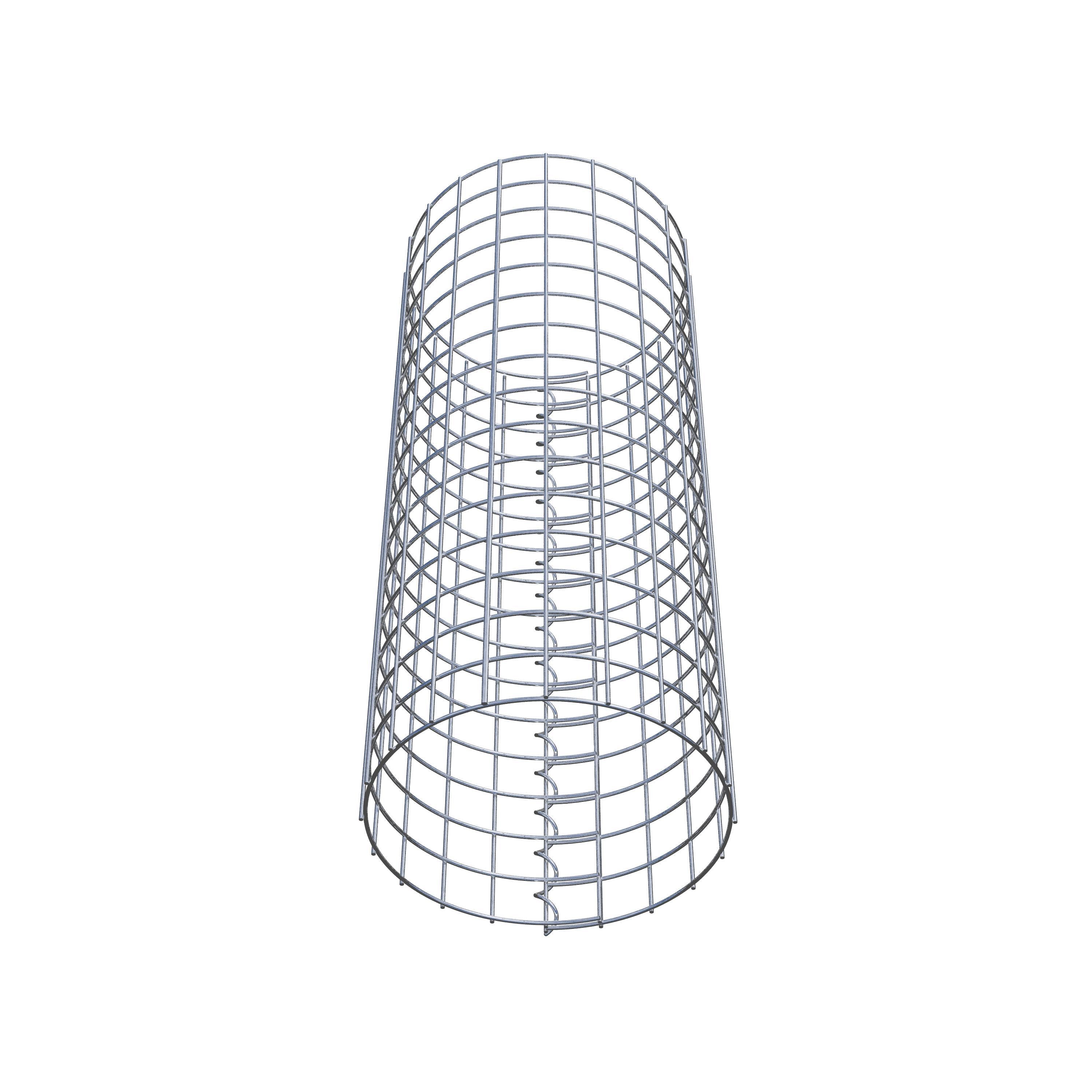 Gabion column around 32 cm diameter, 80 cm height, mesh size 5 cm x 5 cm