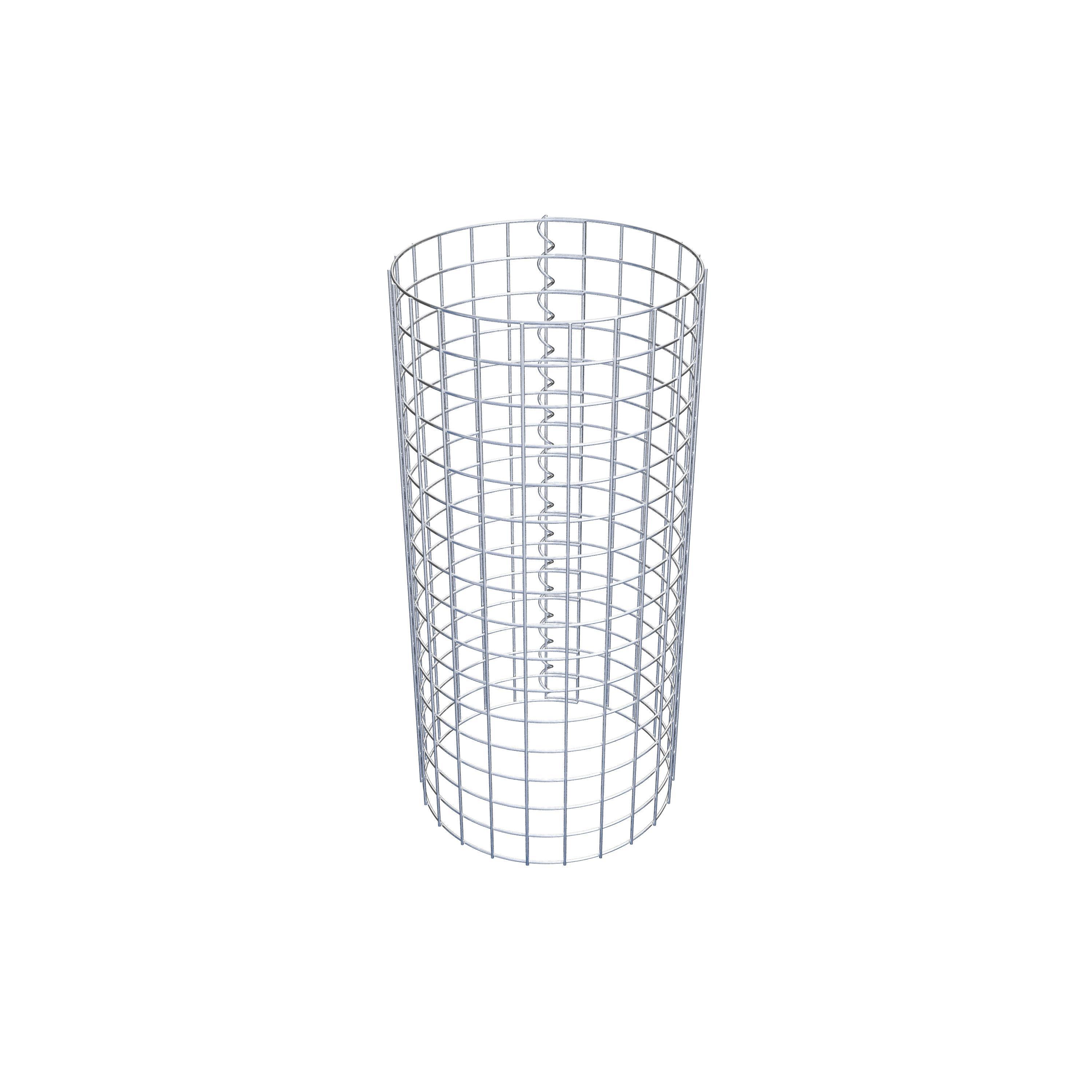 Gabion column around 37 cm diameter, 80 cm height, mesh size 5 cm x 5 cm