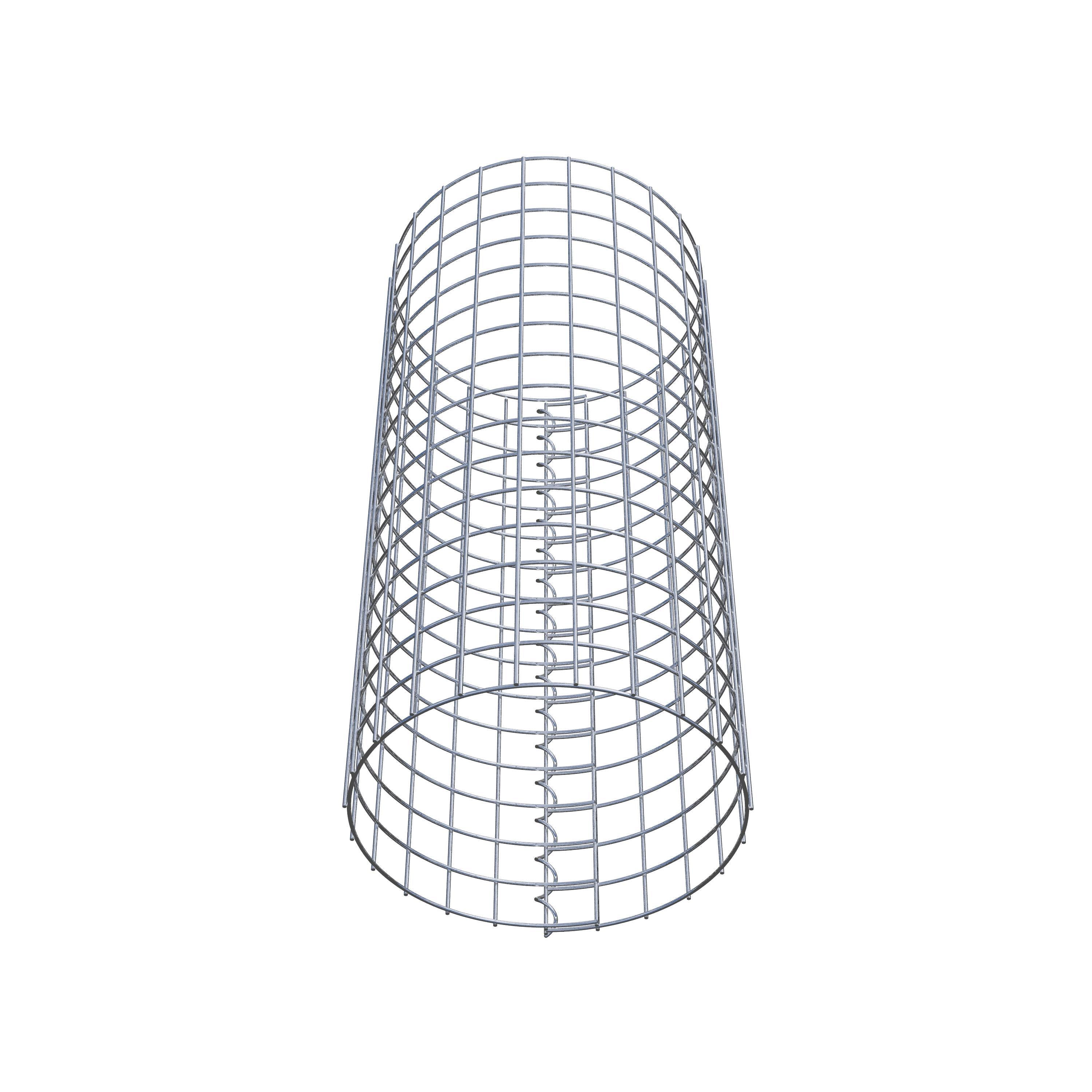 Gabion column around 37 cm diameter, 80 cm height, mesh size 5 cm x 5 cm