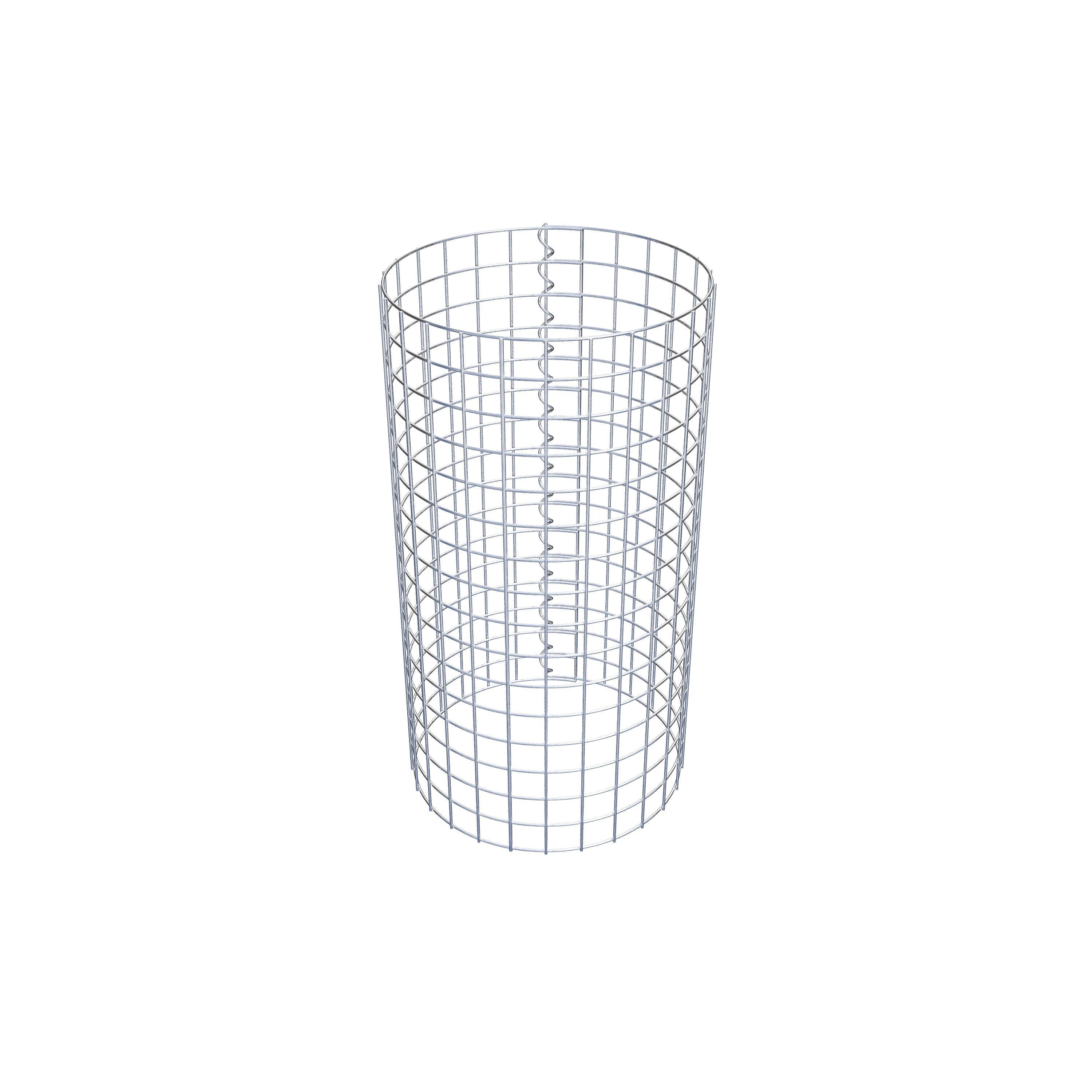 Gabion column around 42 cm diameter, 80 cm height, mesh size 5 cm x 5 cm