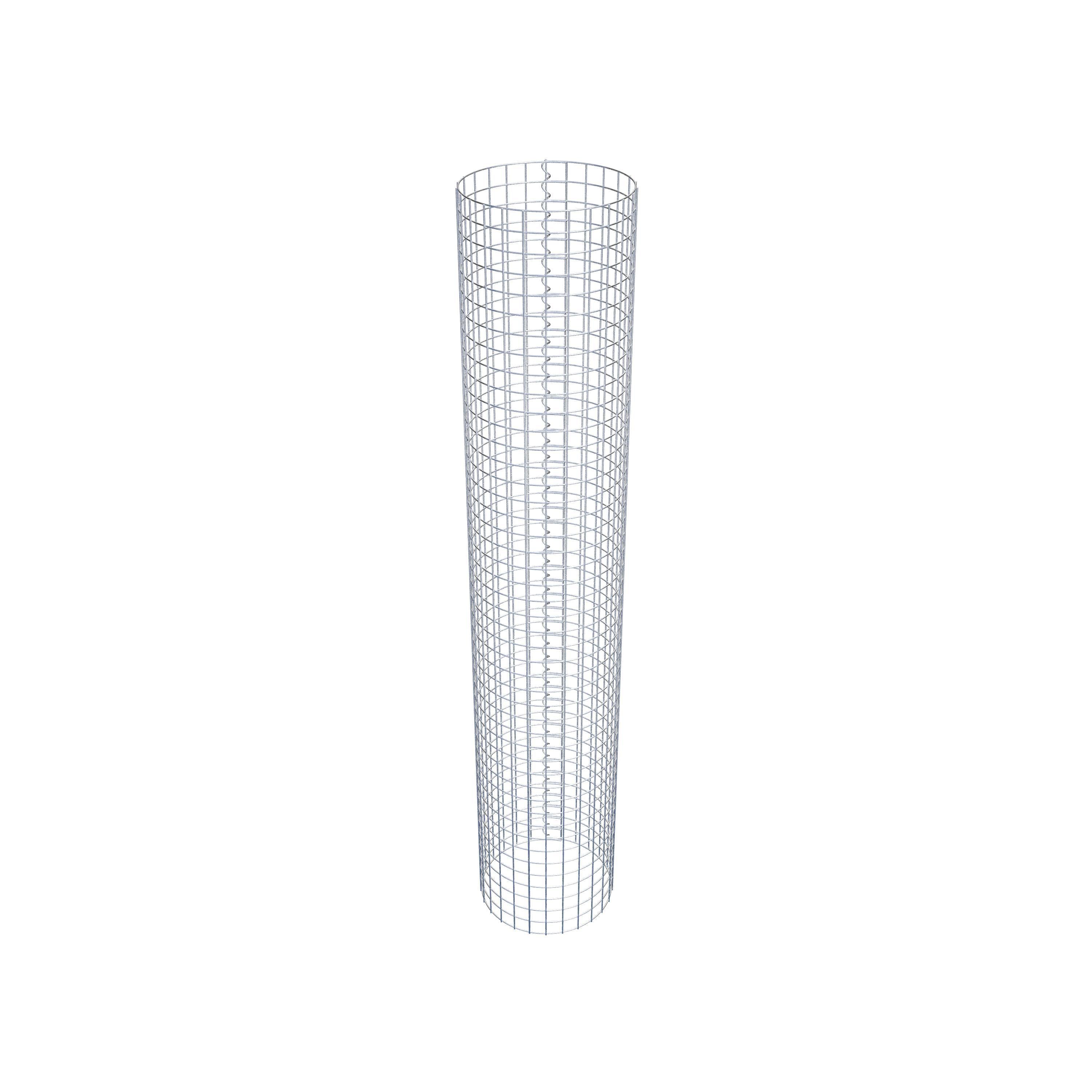 Gabion column around 42 cm diameter, 230 cm height, mesh size 5 cm x 5 cm