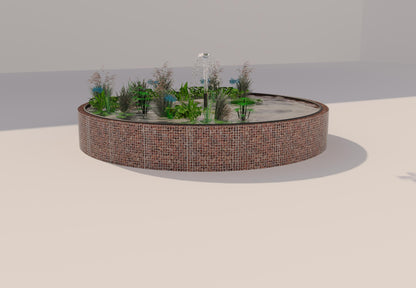 Gabion verhoogde vijver, rond, buitendiameter 292 cm, hoogte 80 cm, maaswijdte 5 x 5 cm, wanddikte 15 cm