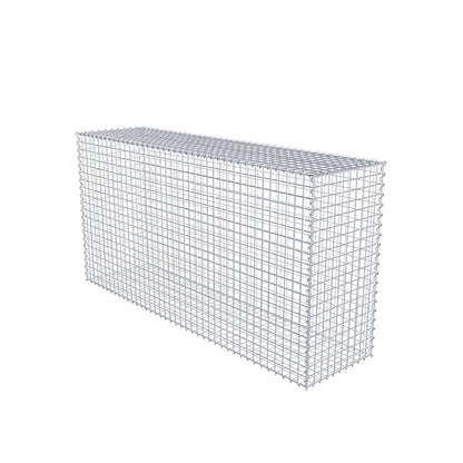 Gabion 200 cm x 100 cm x 50 cm (L x H x D), maskestørrelse 5 cm x 5 cm, spiral