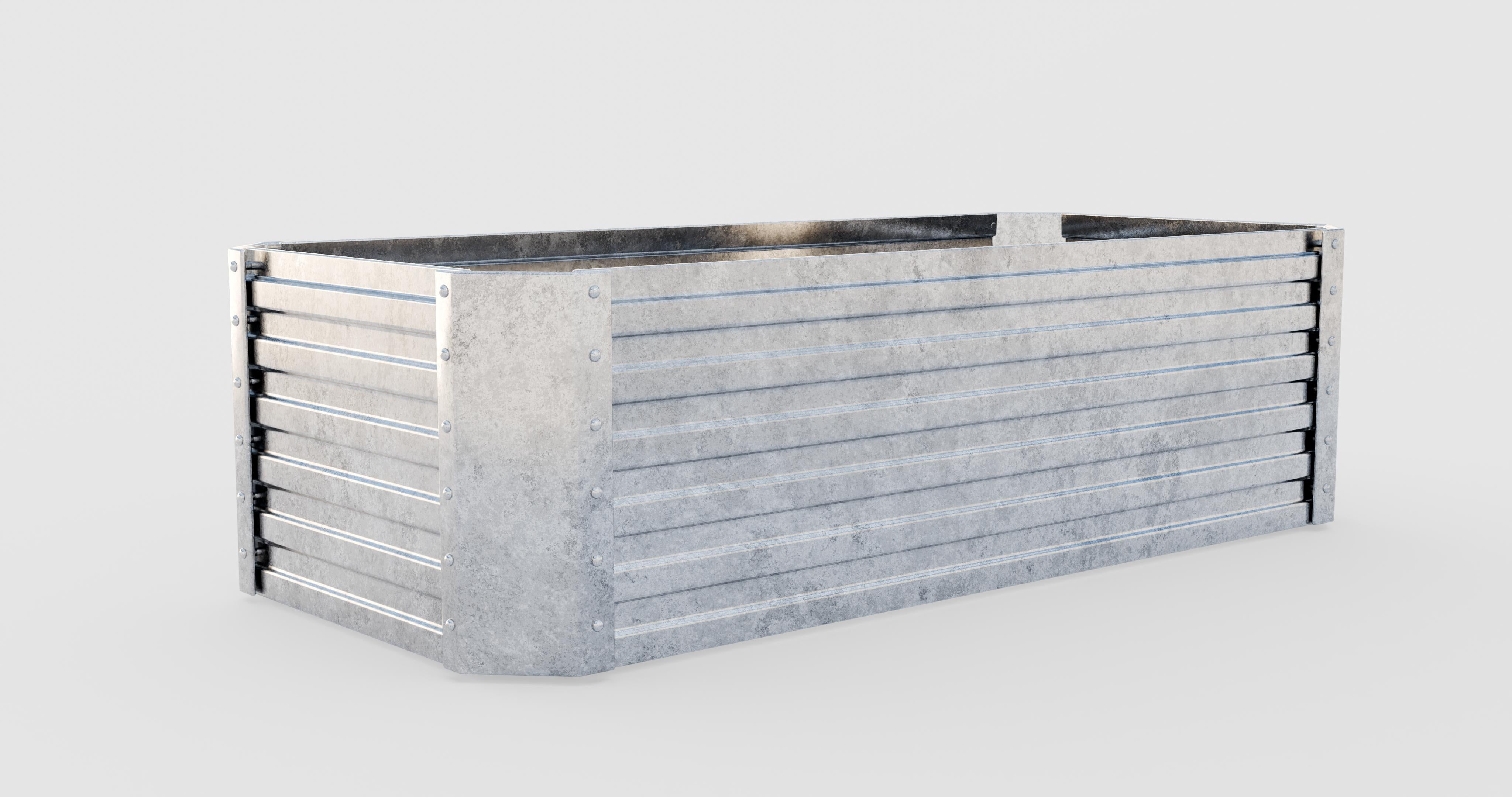 Højseng lavet af galvaniseret metalplade (184 x 60 x 90 cm)