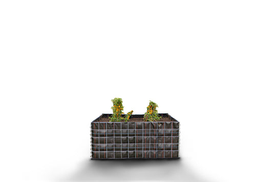 Högbädd, fyrkantig utan stenområde - Längd: 120 cm - Höjd: 50 cm - Djup: 50 cm - Maskstorlek: 10 x 10 cm