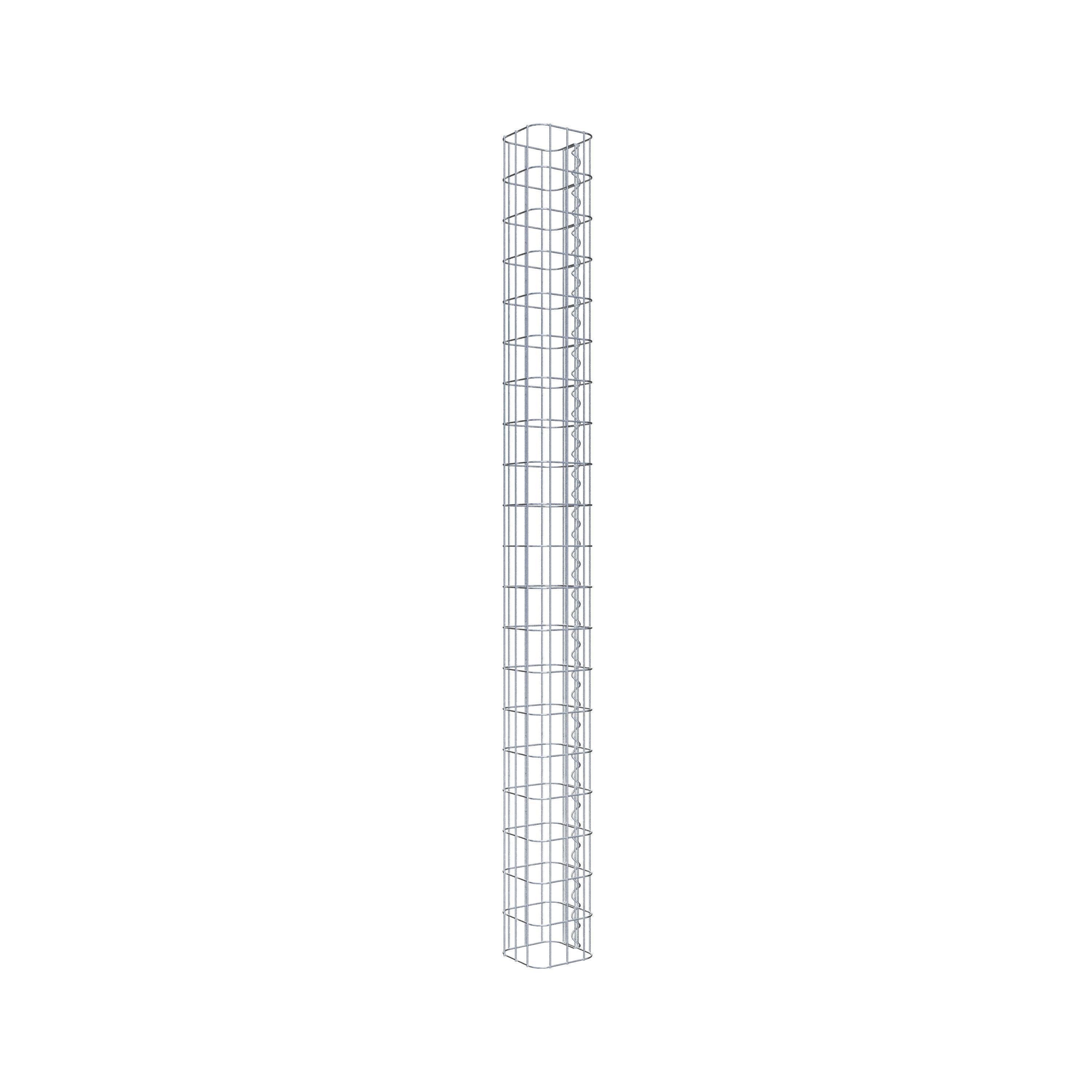 Gabion column, square, hot-dip galvanized, 17 cm x 17 cm, 200 cm height, MW 5 cm x 10 cm