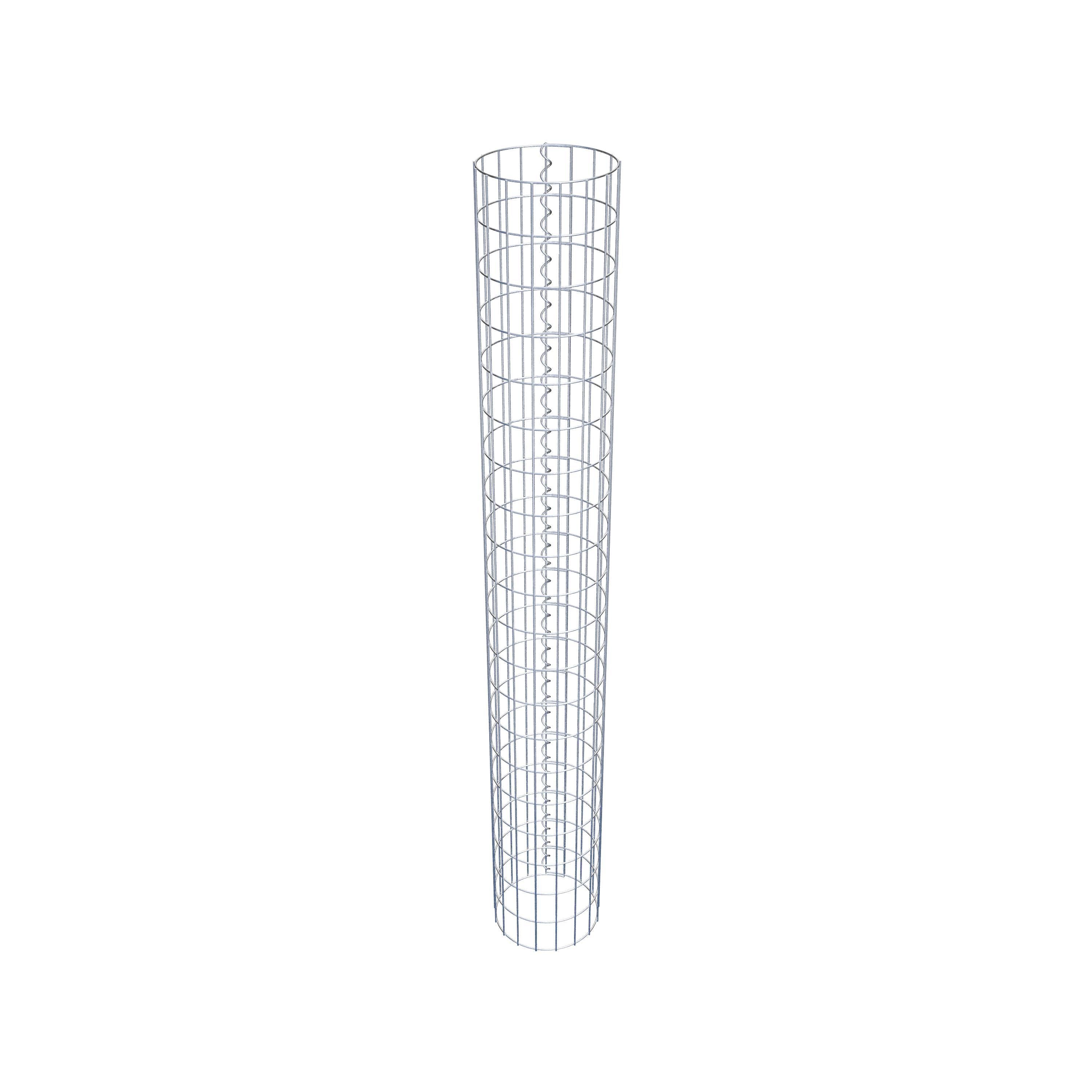 Round gabion column, hot-dip galvanized, 27 cm diameter, 200 cm height, MW 5 cm x 10 cm