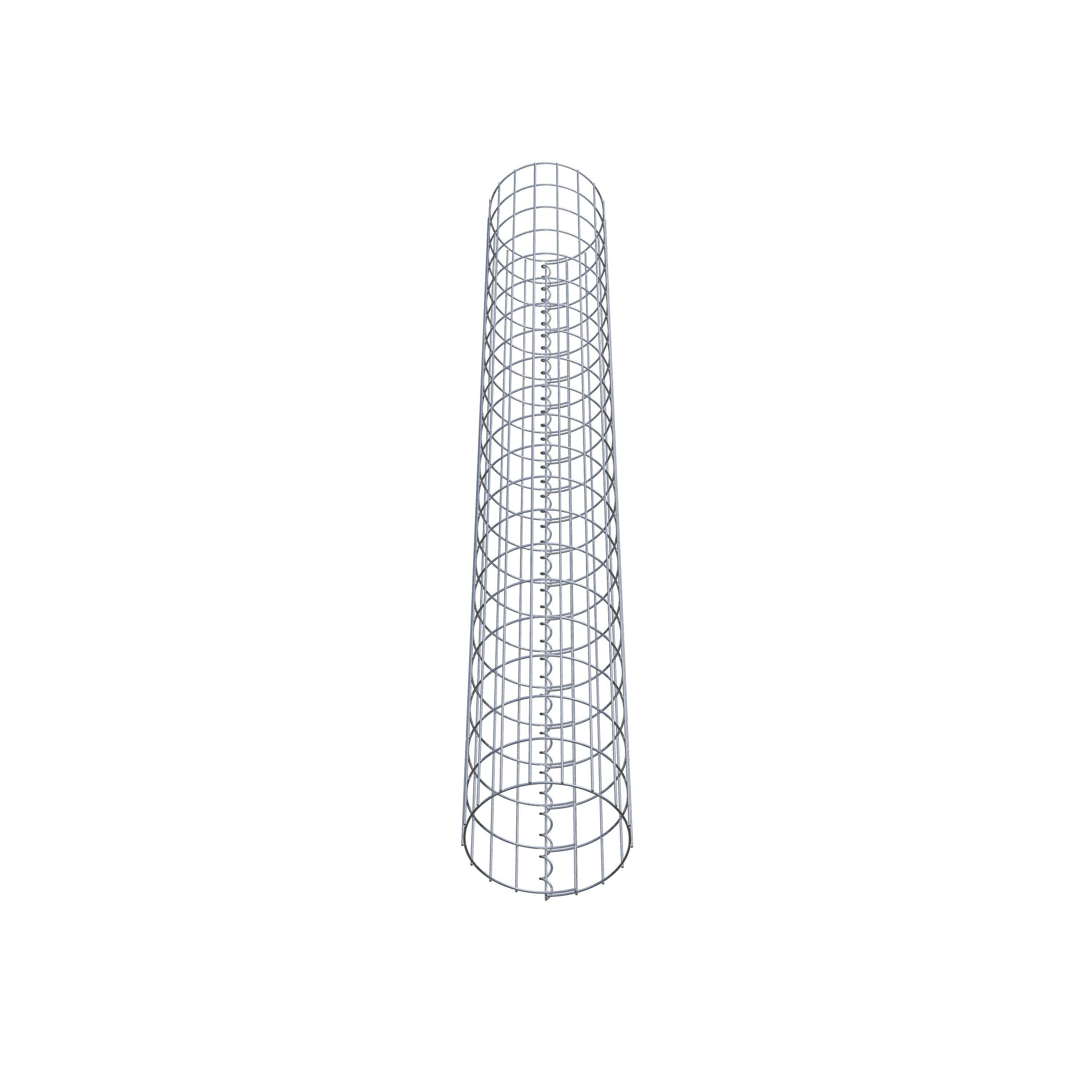 Round gabion column, hot-dip galvanized, 27 cm diameter, 200 cm height, MW 5 cm x 10 cm