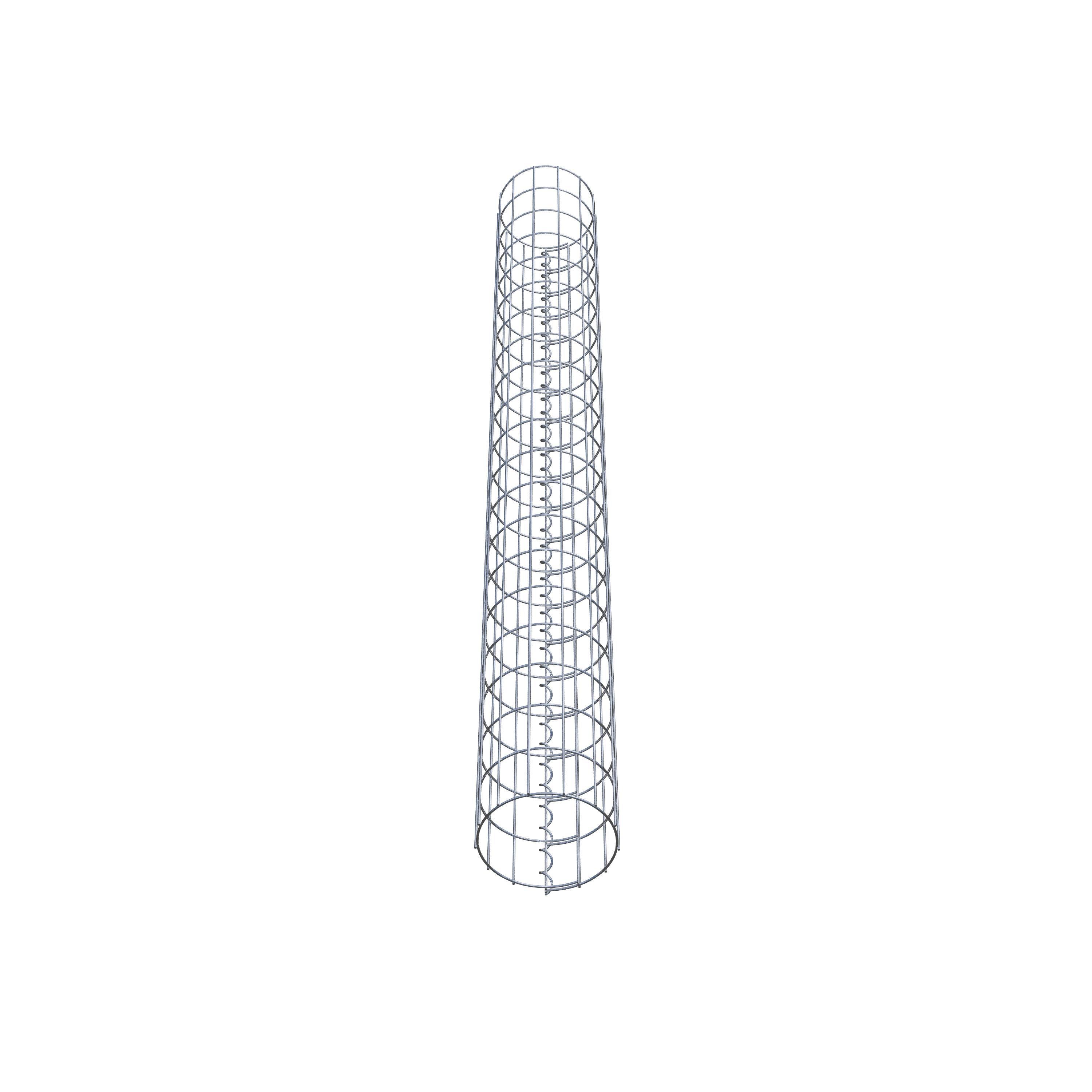 Round gabion column, hot-dip galvanized, 22 cm diameter, 200 cm height, MW 5 cm x 10 cm