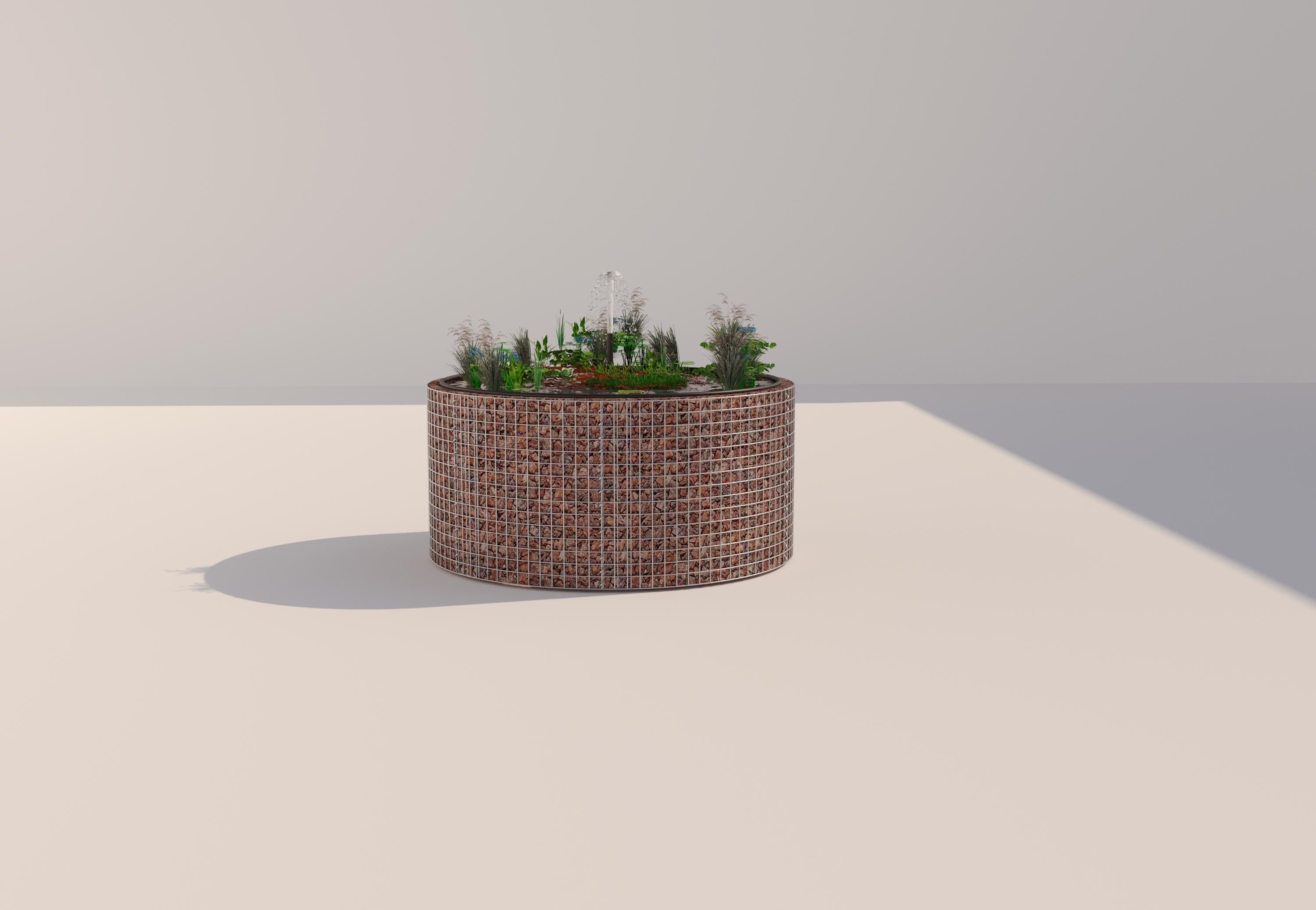 Gabionen Hochteich rund, Außendurchmesser 172 cm, Höhe 80 cm, Maschenweite 5 x 5 cm, Wandstärke 15 cm