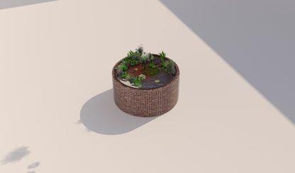 Gabionen Hochteich rund, Außendurchmesser 172 cm, Höhe 80 cm, Maschenweite 5 x 5 cm, Wandstärke 15 cm