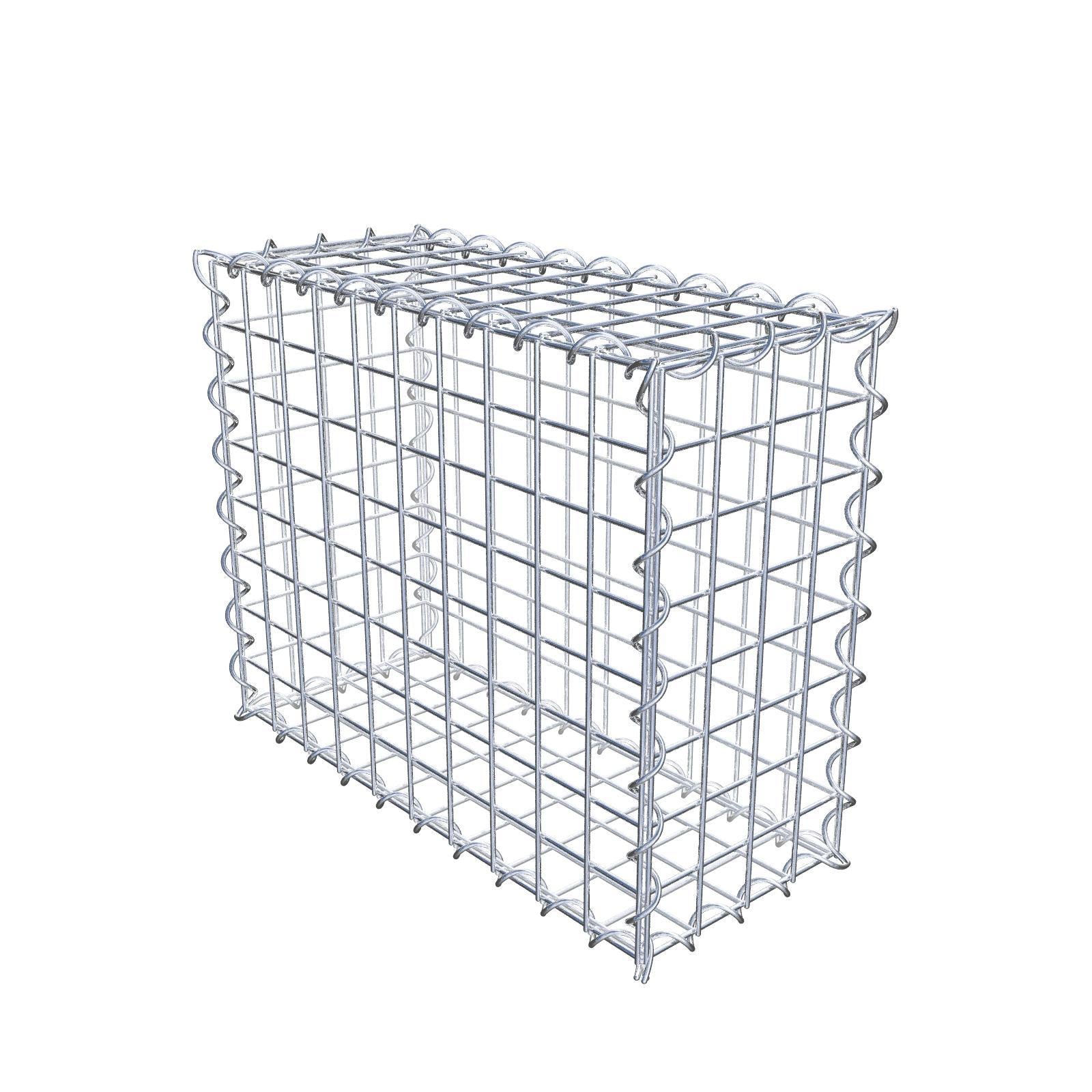 Schanskorf 50 cm x 40 cm x 20 cm (L x H x D), maaswijdte 5 cm x 5 cm, spiraalvormig