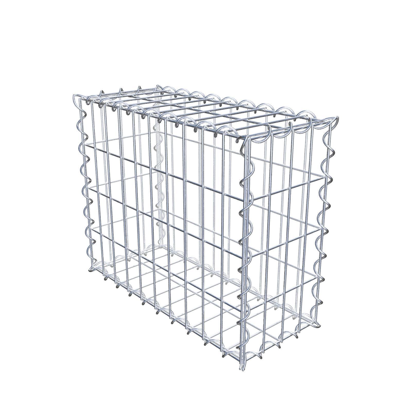 Schanskorf 50 cm x 40 cm x 20 cm (L x H x D), maaswijdte 5 cm x 10 cm, spiraalvormig