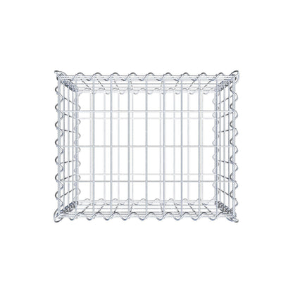Schanskorf 50 cm x 40 cm x 40 cm (L x H x D), maaswijdte 5 cm x 10 cm, spiraalvormig