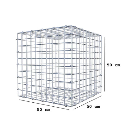 Gabion 50 cm x 50 cm x 50 cm (L x H x D), maskestørrelse 5 x 5 cm, spiralring