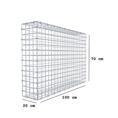 Gabion 100 cm x 70 cm x 20 cm (L x H x D), mesh size 5 x 5 cm, spiral ring