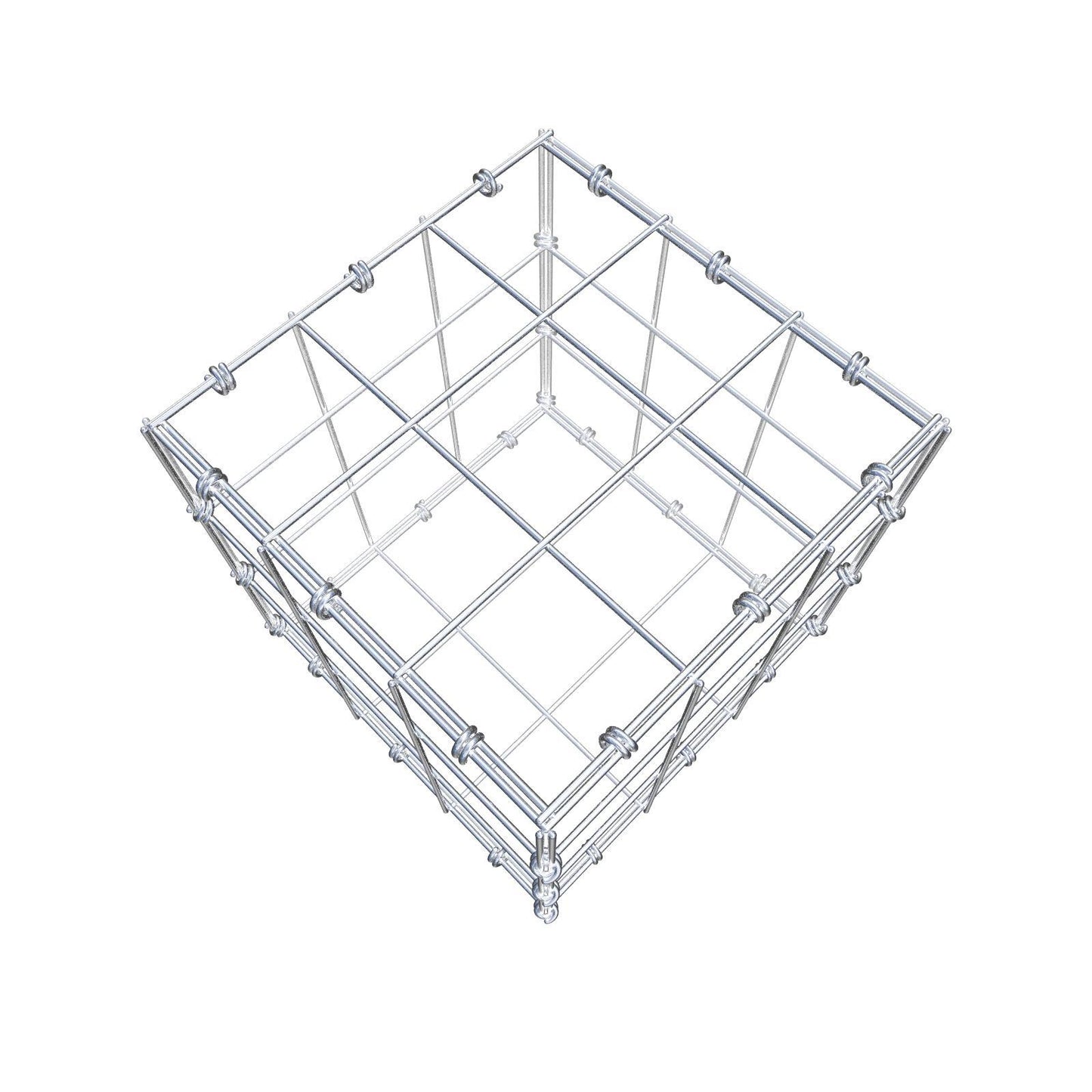 Gavión 30 cm x 30 cm x 30 cm (L x A x P), luz de malla 10 x 10 cm, anillo en espiral