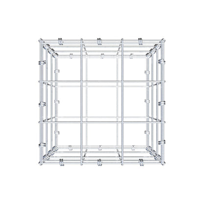 Gavión 30 cm x 30 cm x 30 cm (L x A x P), luz de malla 10 x 10 cm, anillo en espiral