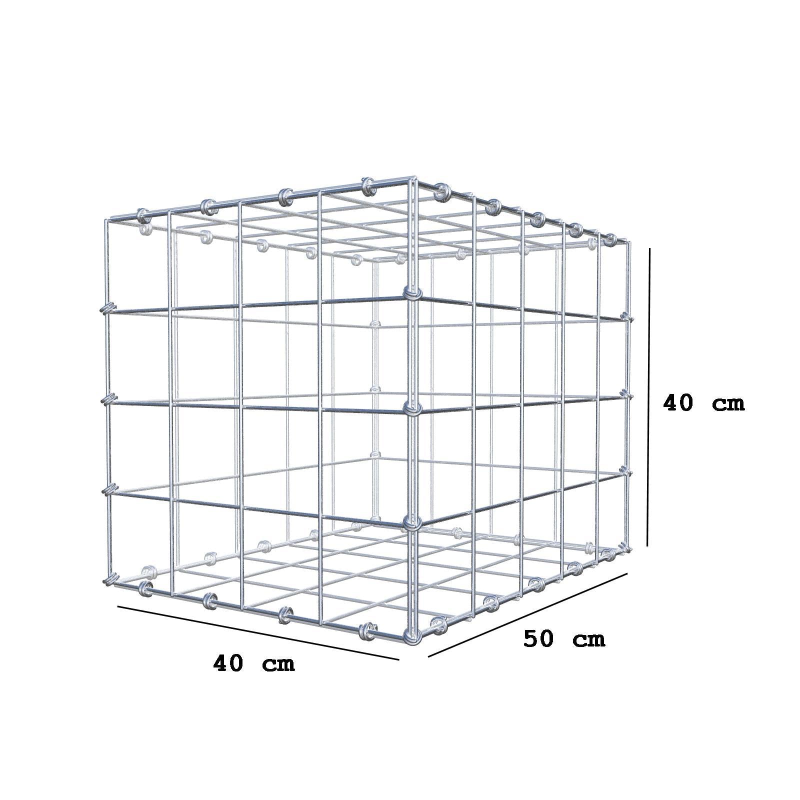 Schanskorf 50 cm x 40 cm x 40 cm (L x H x D), maaswijdte 10 x 10 cm, spiraalring