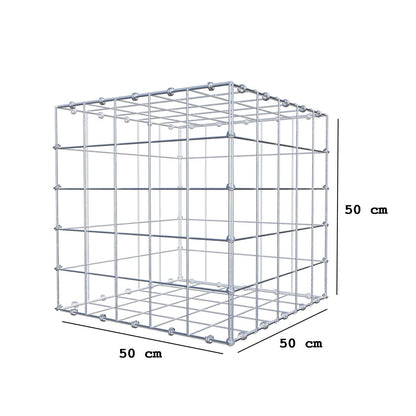 Gabion 50 cm x 50 cm x 50 cm (L x H x P), mailles 10 x 10 cm, anneau en spirale