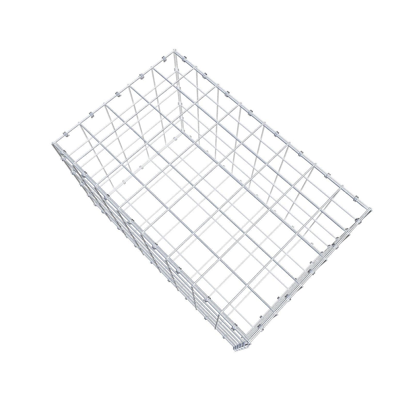 Gabion 80 cm x 50 cm x 50 cm (L x H x D), maskstorlek 10 x 10 cm, spiralring