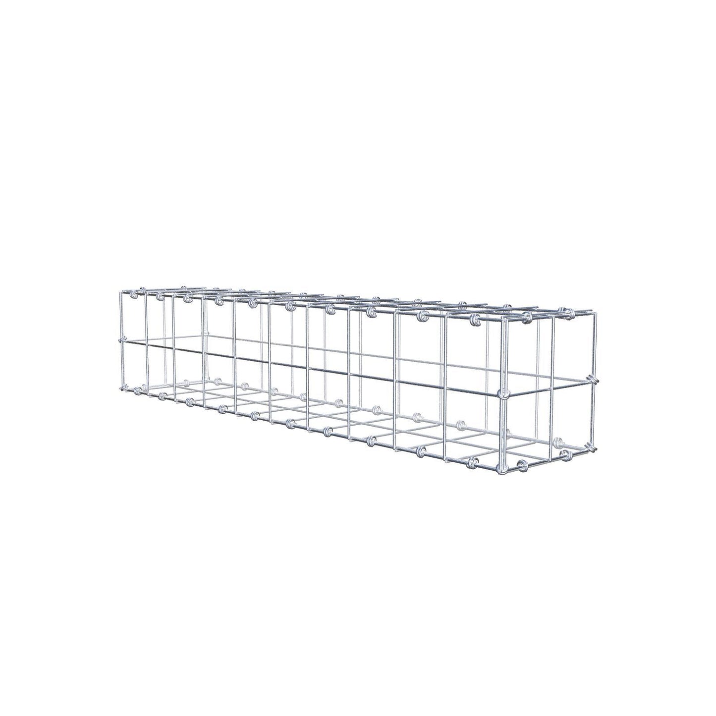 Gabione 100 cm x 20 cm x 20 cm (L x H x T), Maschenweite 10 x 10 cm, Spiralring