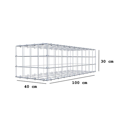 Gavión 100 cm x 30 cm x 40 cm (L x A x P), malla 10 x 10 cm, anillo en espiral