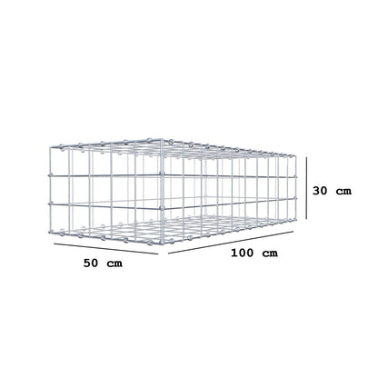 Gavión 100 cm x 30 cm x 50 cm (L x A x P), luz de malla 10 x 10 cm, anillo en espiral