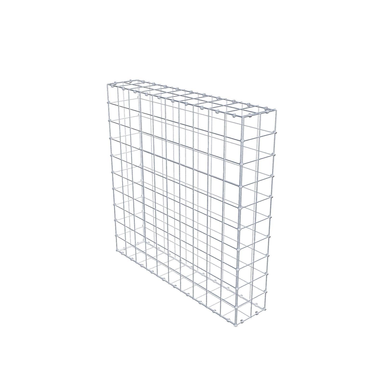 Gabion 100 cm x 100 cm x 20 cm (L x H x D), maskstorlek 10 x 10 cm, spiralring