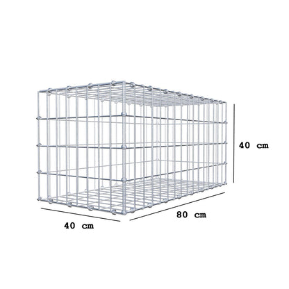 Gabion 80 cm x 40 cm x 40 cm (L x H x D), maskstorlek 5 x 10 cm, spiralring