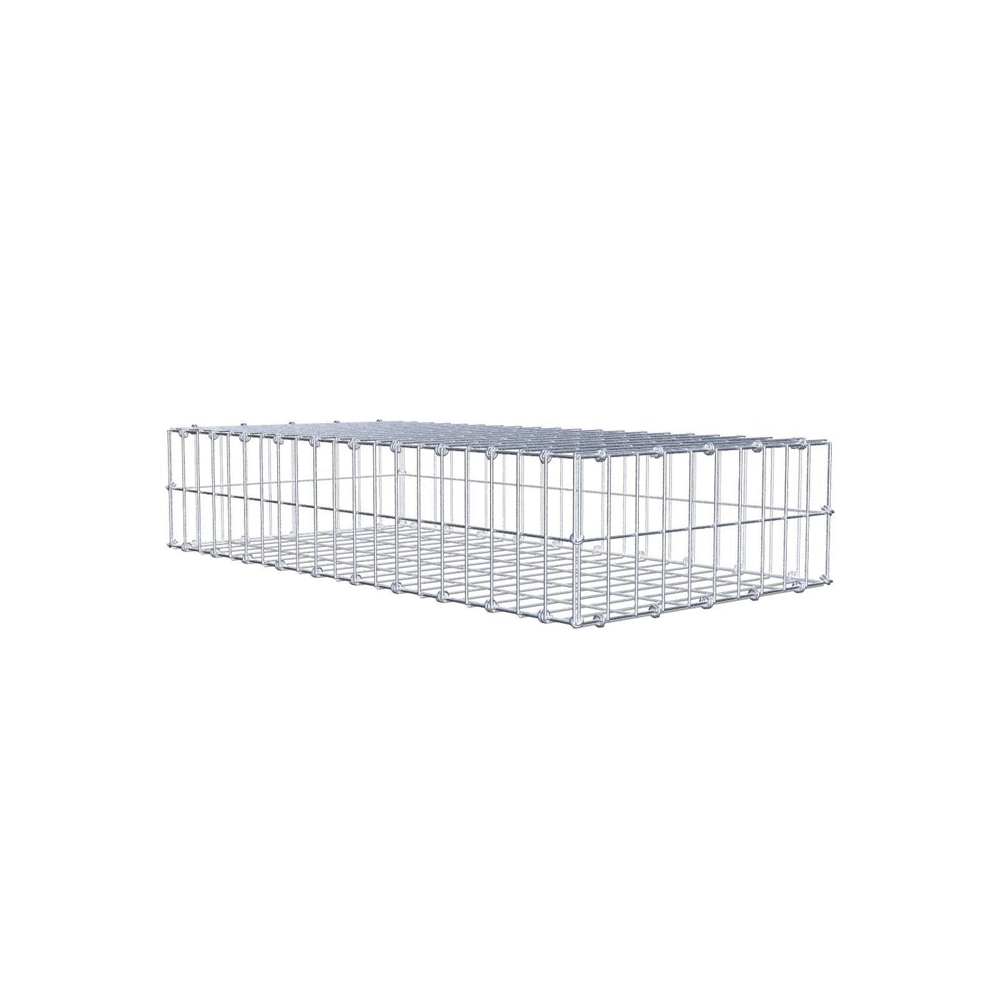 Gabion 100 cm x 20 cm x 50 cm (L x H x D), maskstorlek 5 x 10 cm, spiralring