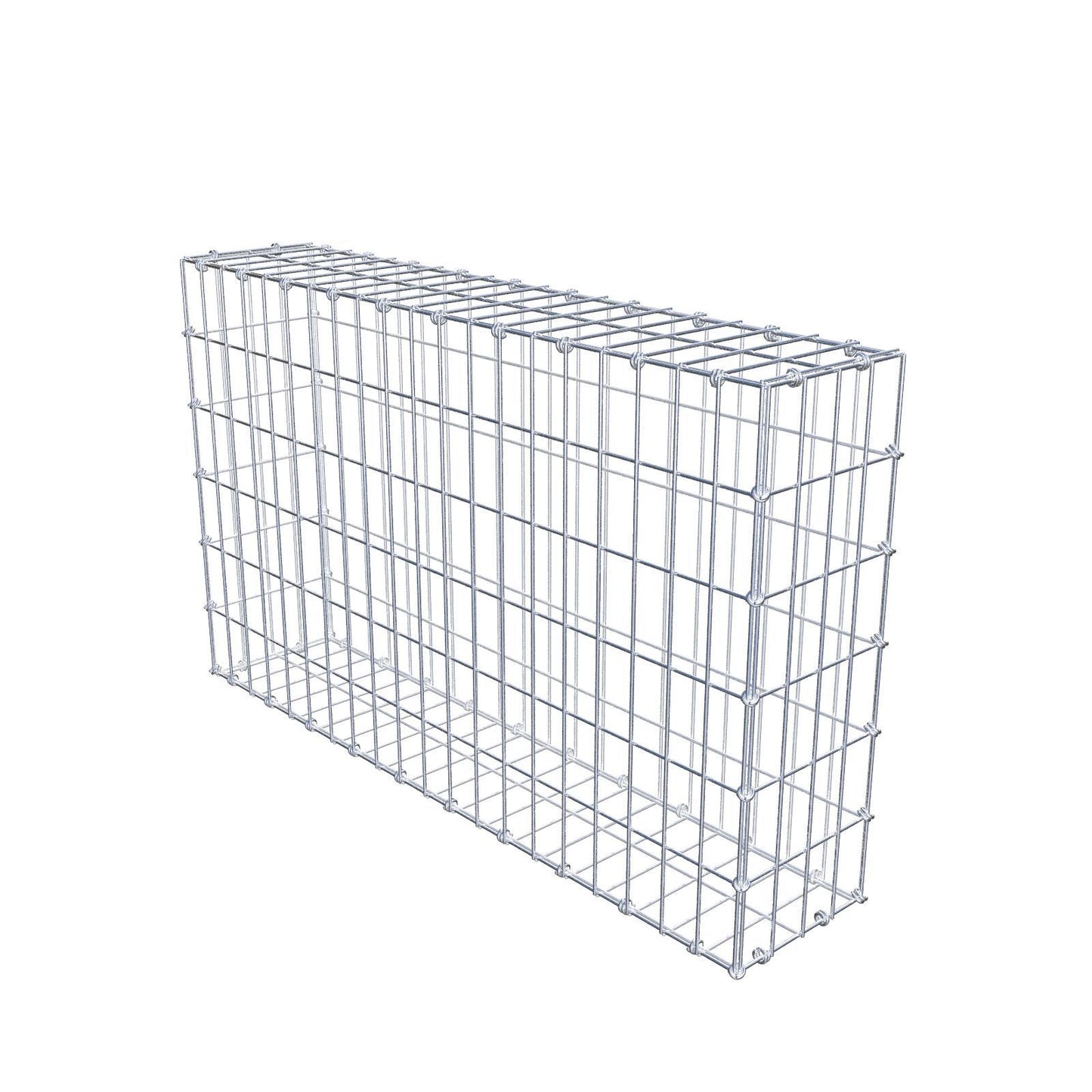 Gabion 100 cm x 60 cm x 20 cm (L x H x D), maskestørrelse 5 x 10 cm, spiralring