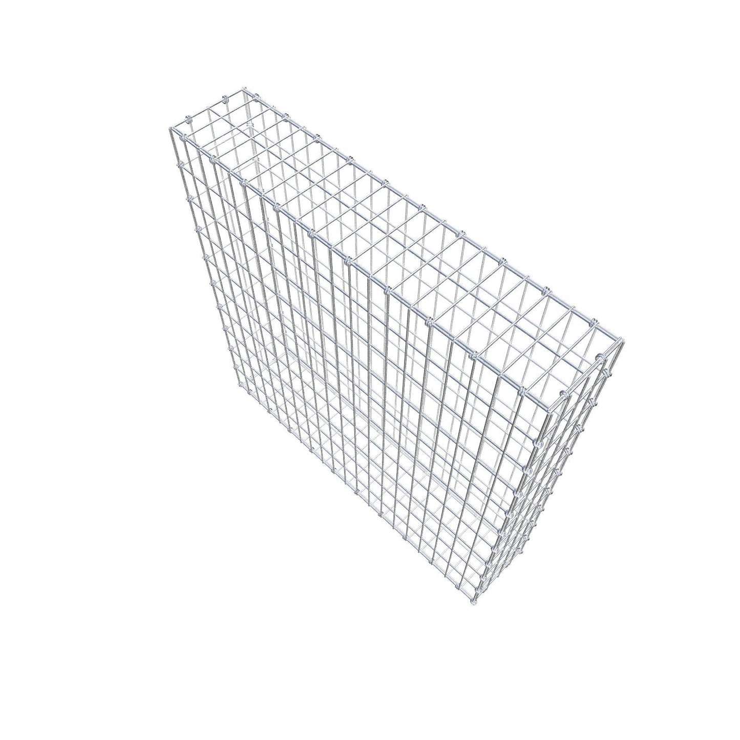 Gabion 100 cm x 100 cm x 20 cm (L x H x D), mesh size 5 x 10 cm, spiral ring