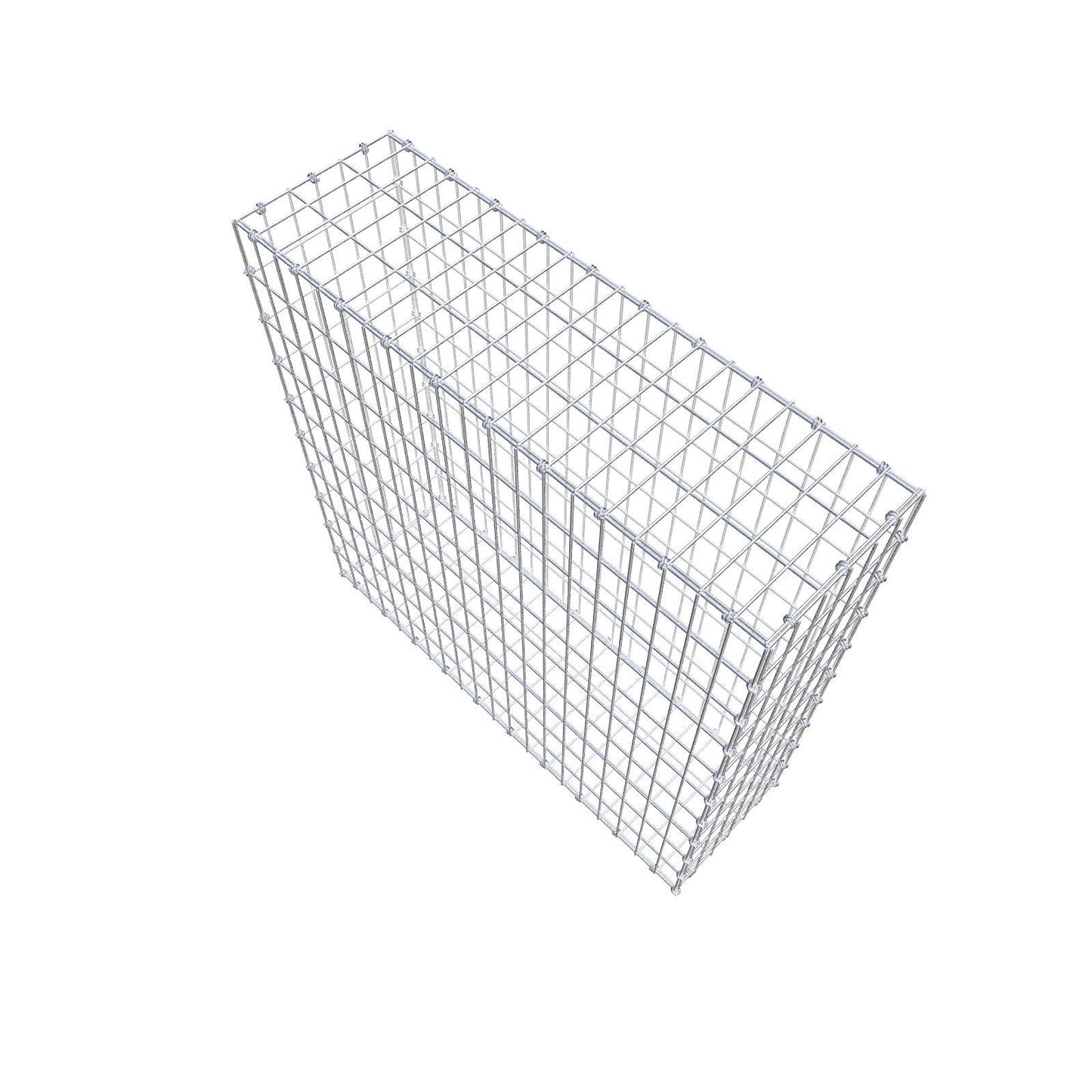 Gabion 100 cm x 100 cm x 30 cm (L x H x D), maskestørrelse 5 x 10 cm, spiralring