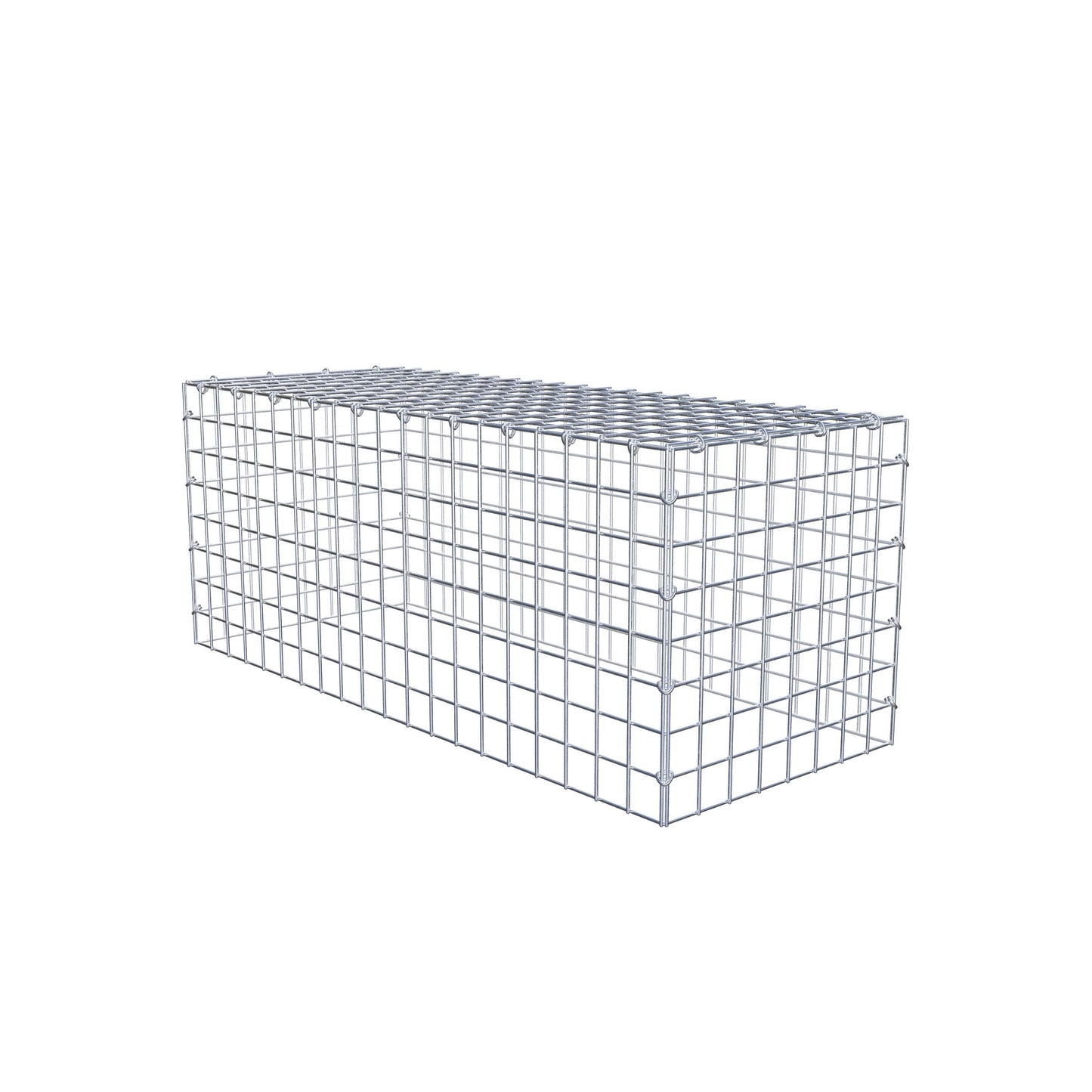 Typ 3 påbyggnadsgabion 100 cm x 40 cm x 40 cm (L x H x D), maskstorlek 5 cm x 5 cm, C-ring