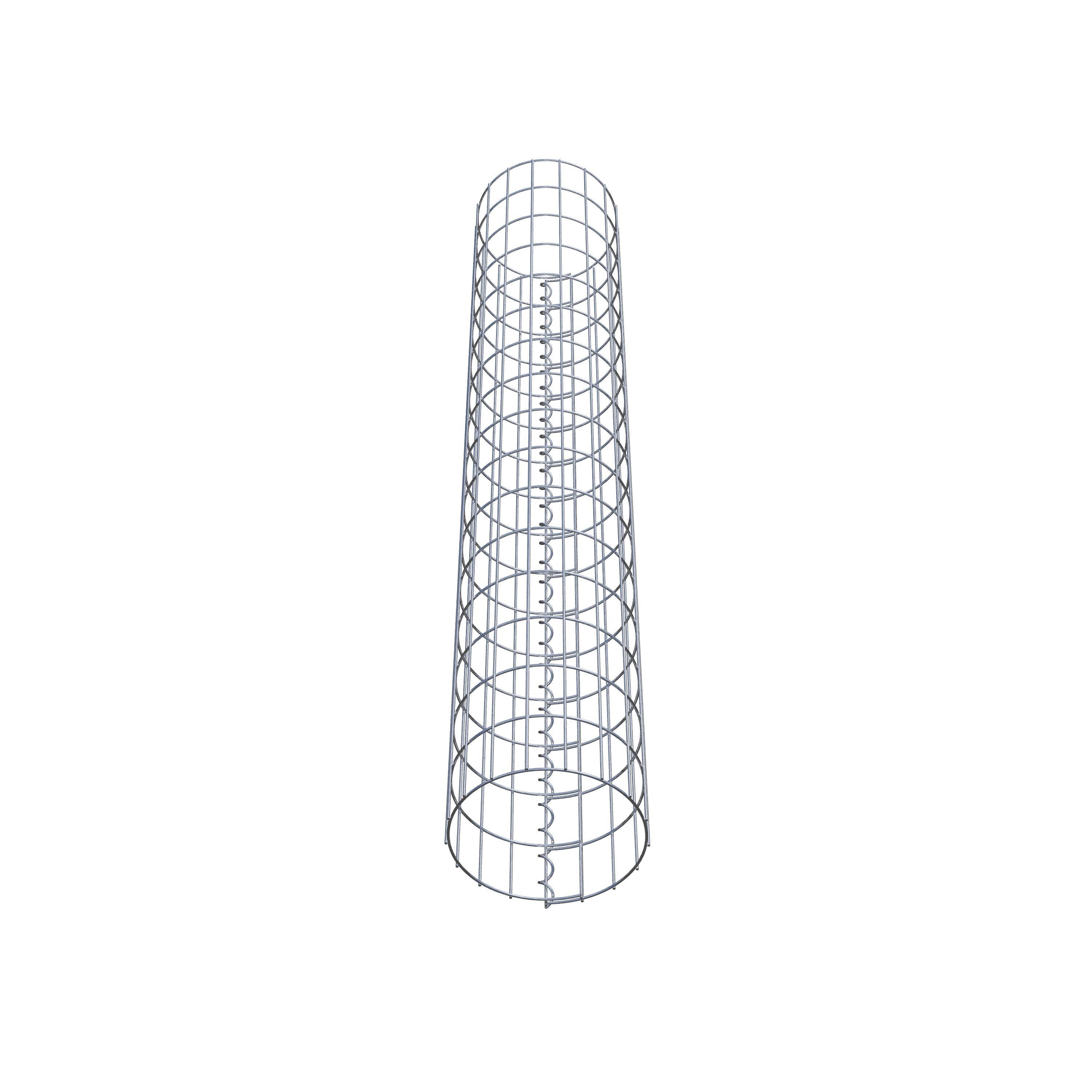 Gabion column around 27 cm diameter, 160 cm height, mesh size 5 cm x 10 cm