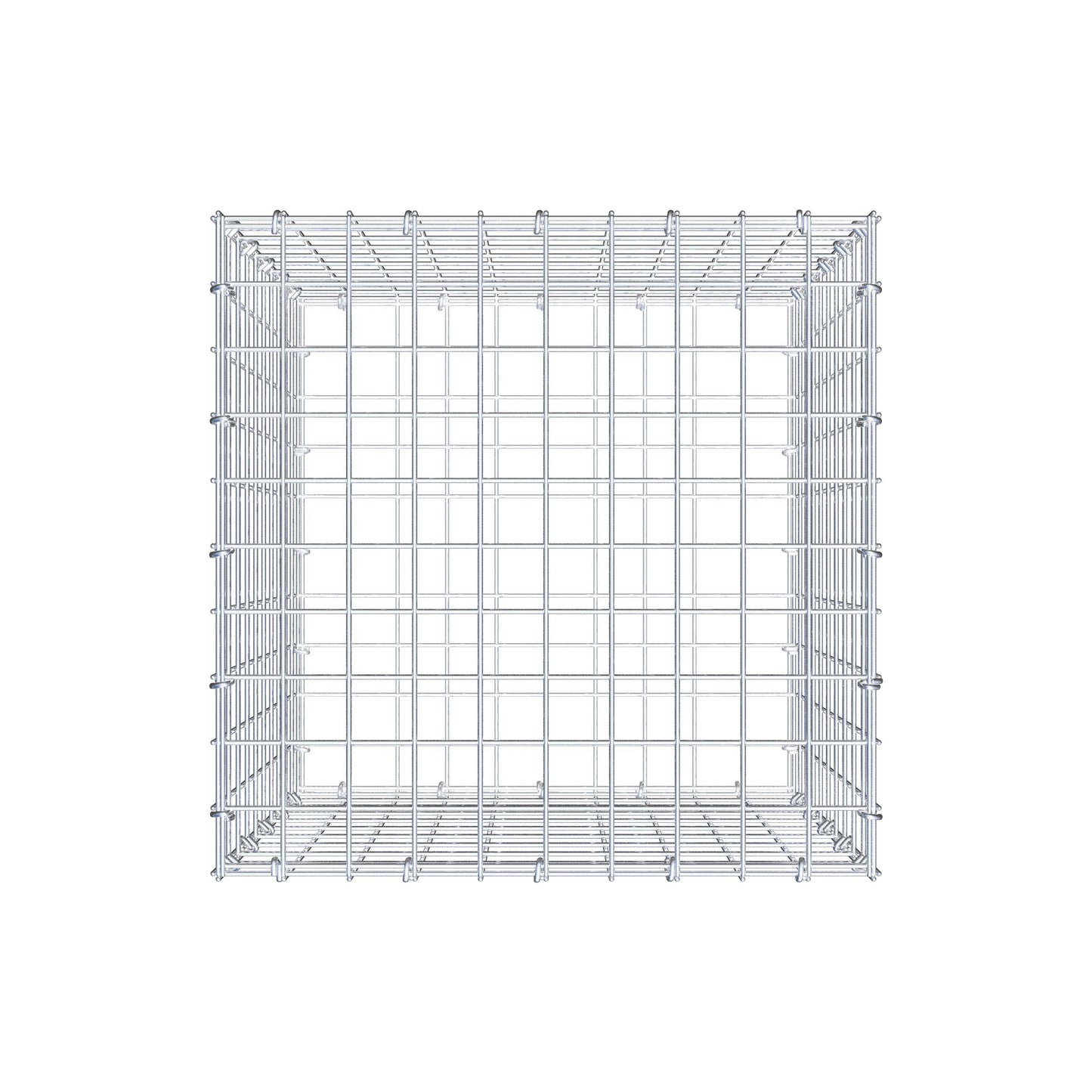 Gabion 50 cm x 50 cm x 50 cm (L x H x P), mailles 5 cm x 5 cm, anneau en C