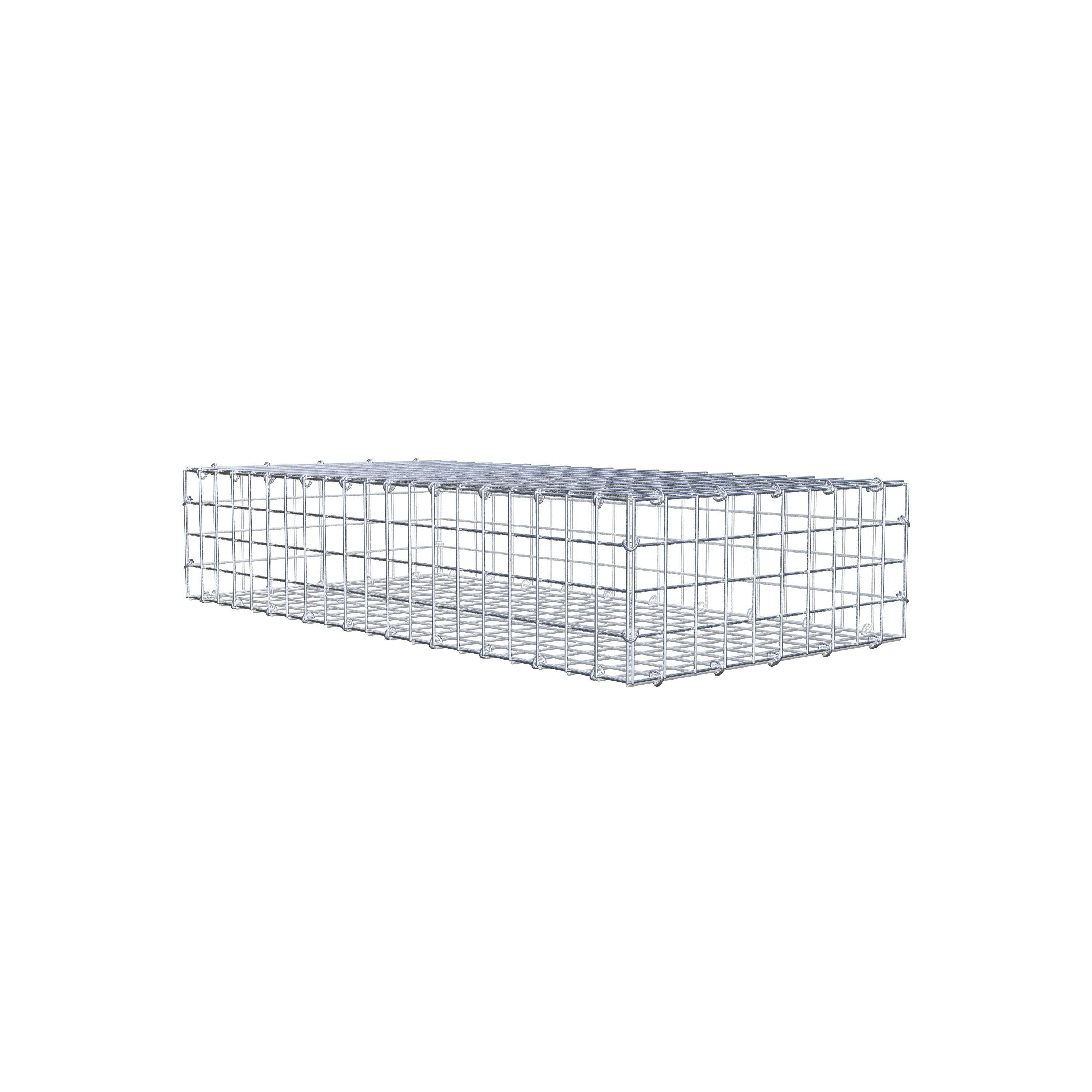 Gabion 100 cm x 20 cm x 50 cm (L x H x D), mesh size 5 cm x 5 cm, C-ring