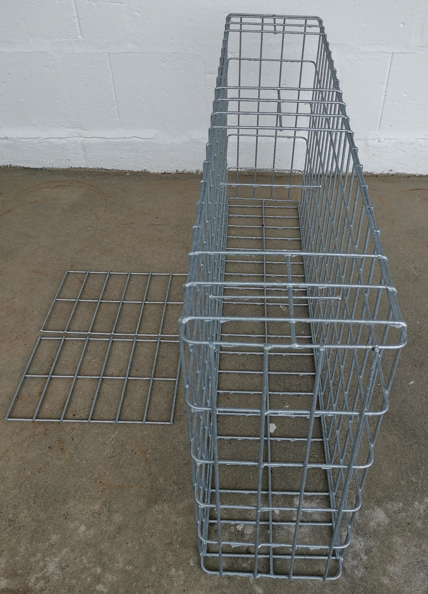 Gabion hot-dip galvanized 102 cm x 52 cm x 22 cm, mesh size 5 cm x 10 cm, fully welded