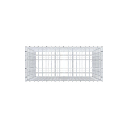 Gabion 100 cm x 90 cm x 40 cm (L x H x D), maskstorlek 5 cm x 5 cm, C-ring