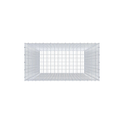 Gabion 200 cm x 100 cm x 50 cm (L x H x D), maskstorlek 5 cm x 5 cm, C-ring