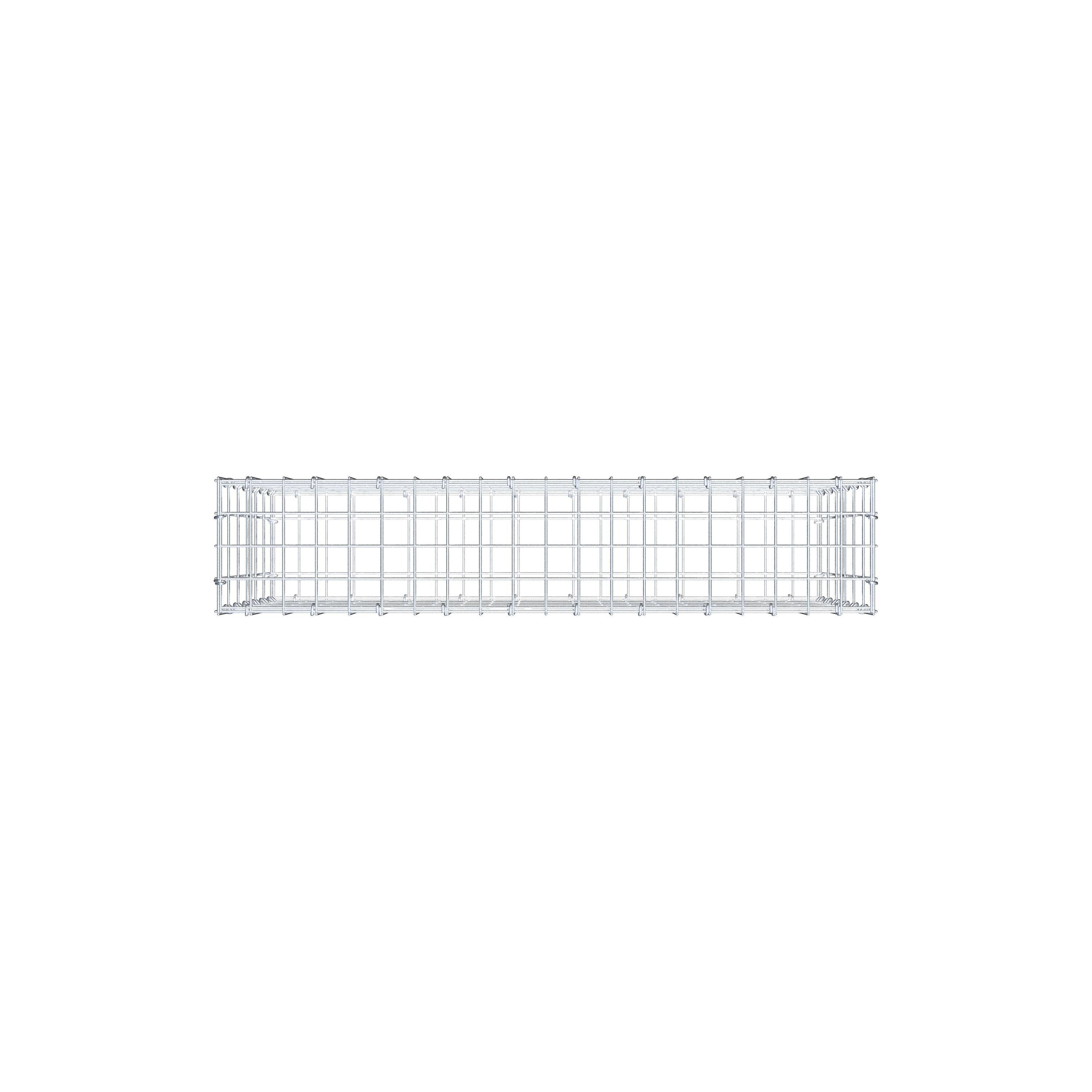 Gabion 100 cm x 60 cm x 20 cm (L x H x D), maskestørrelse 5 cm x 10 cm, C-ring