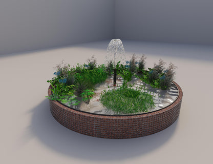 Gabionen Hochteich rund, Außendurchmesser 382 cm, Höhe 50 cm, Maschenweite 5 x 5 cm, Wandstärke 15 cm